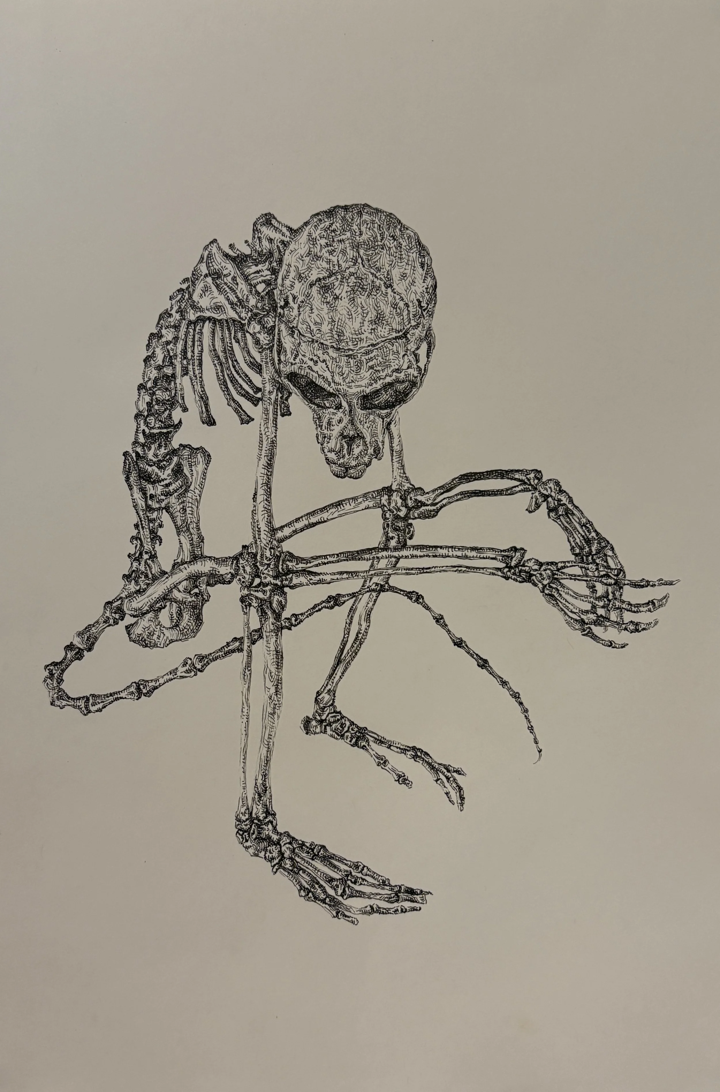 The Thinker. 2026. Pen on paper. 30 x 21 cm. 