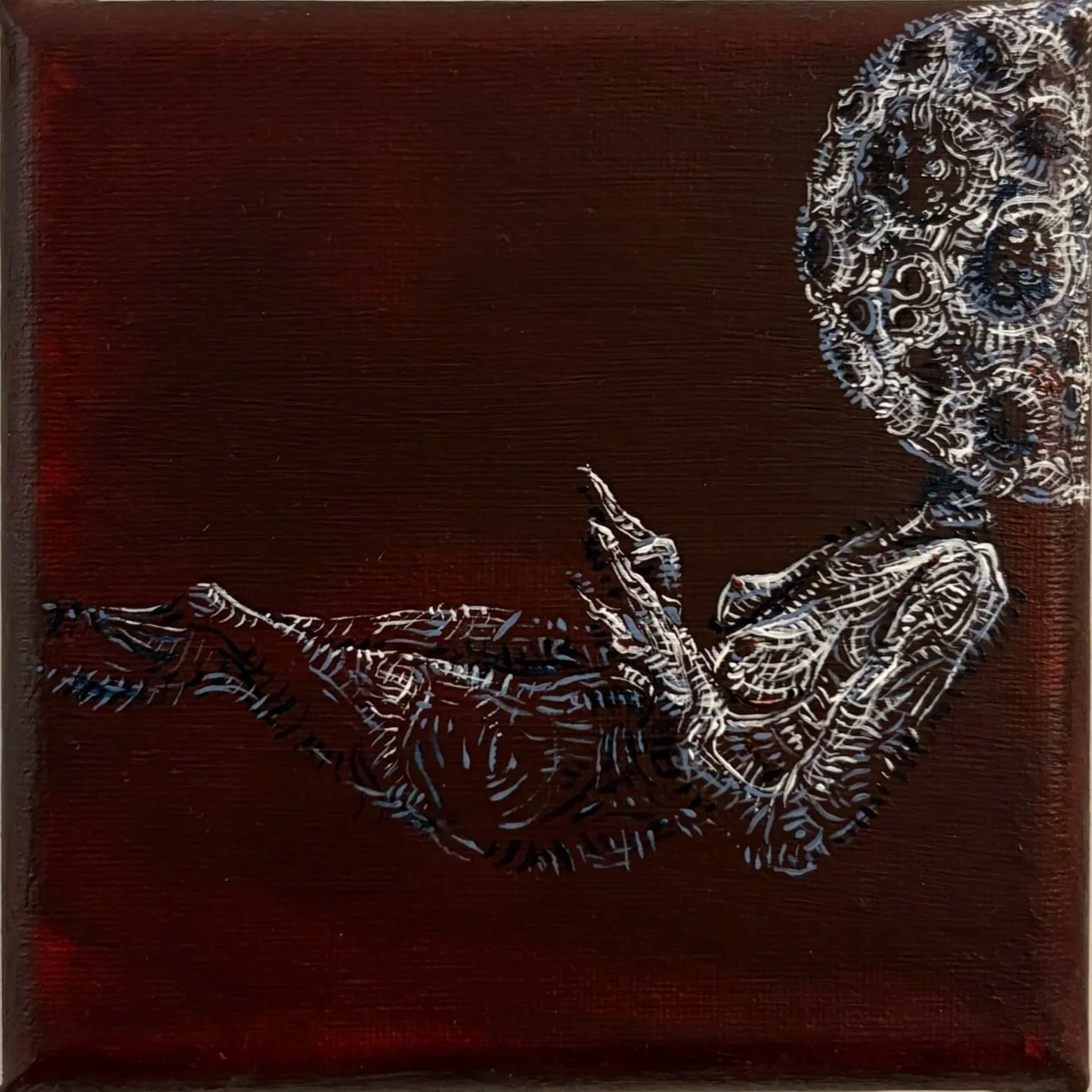Madness of the Moon. 2025. Acrylic on canvas. 10 x 10 cm.