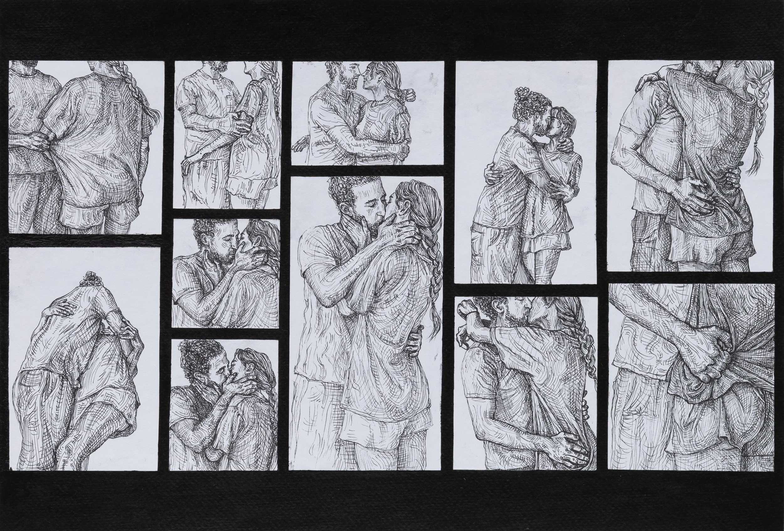 Il Bacio. 2023. Ink on paper. 26 x 38 cm.