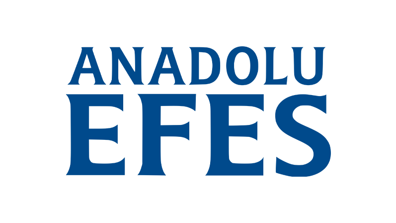 Logo with the words 'Anadolu Efes' inside a black rectangle.