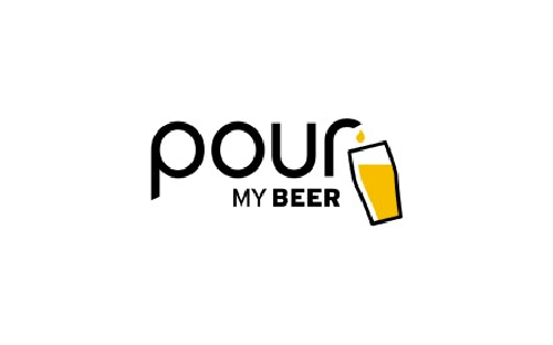 Graphic text that says "pour MY BEER" with an illustration of a beer glass pouring beer at the end of the word "pour".