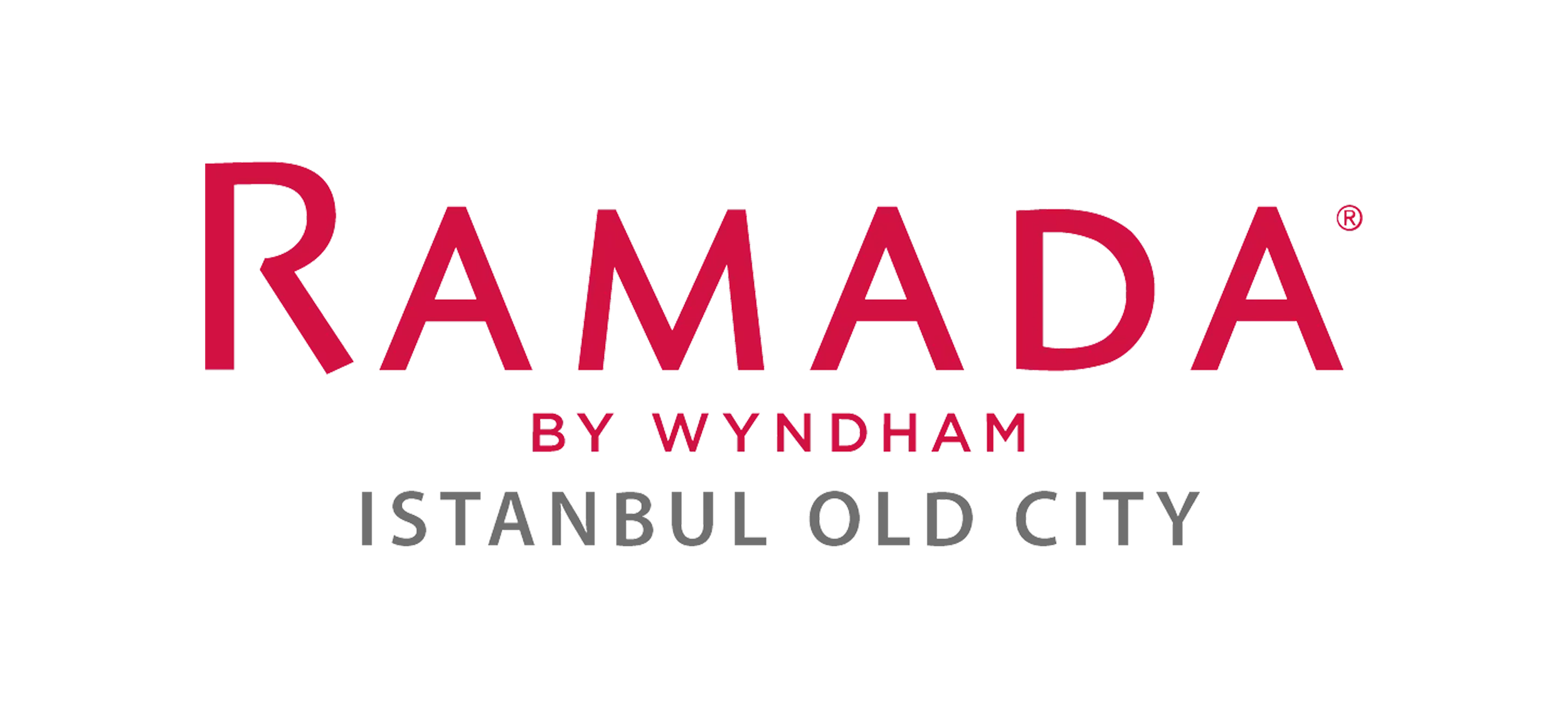 Text logo with the words 'RAMADA BY WYNDHAM ISTANBUL OLD CITY' in stylized red, pink, and gray font.