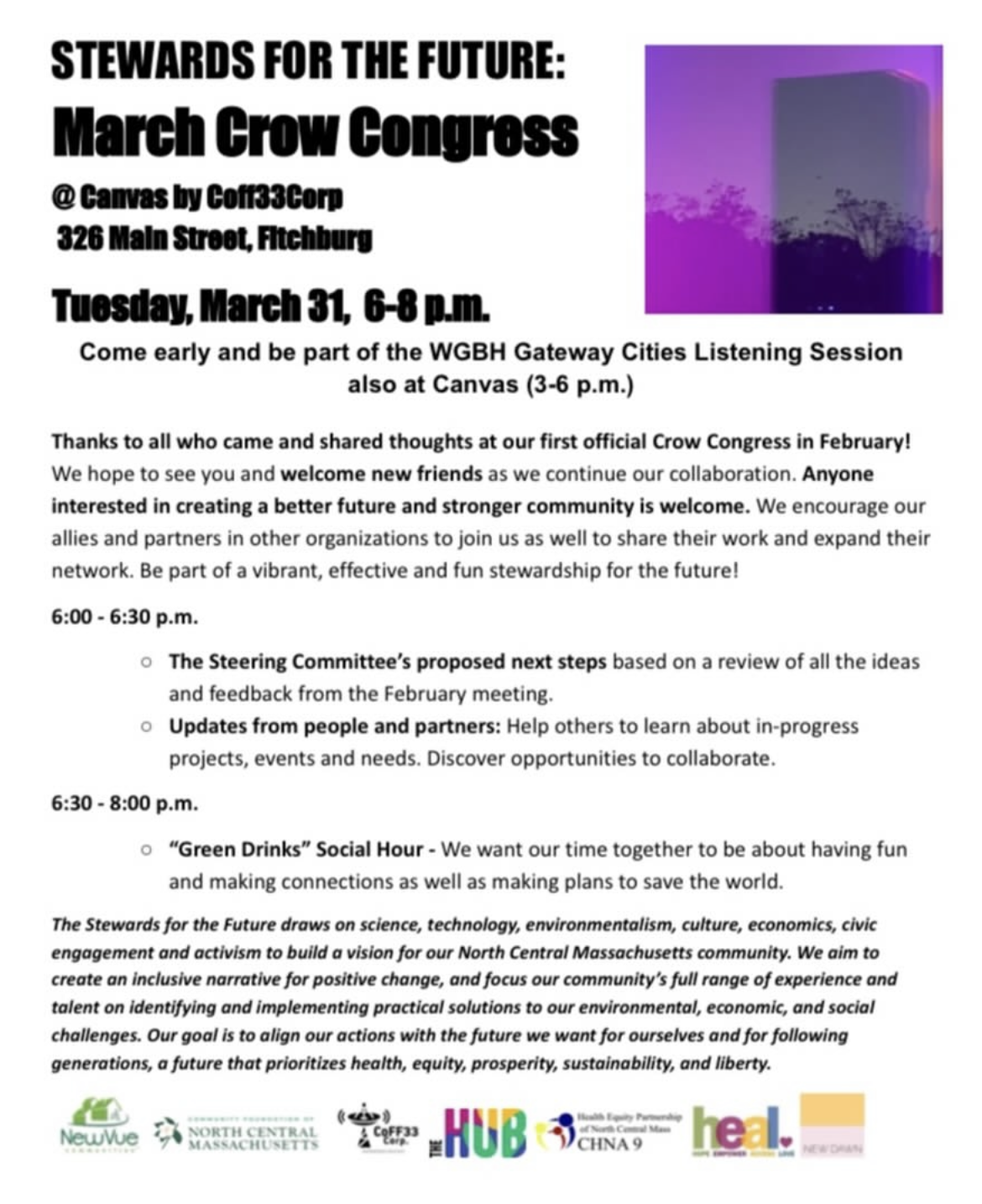STEWARDS FOR THE FUTURE: WGHB Listening Party &amp; March Crow Congress