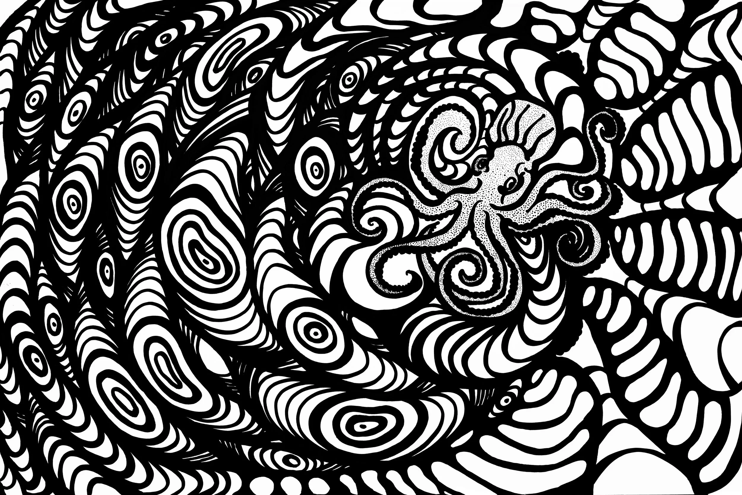 Dessin à l'encre / Ink drawing 12x18 po/in