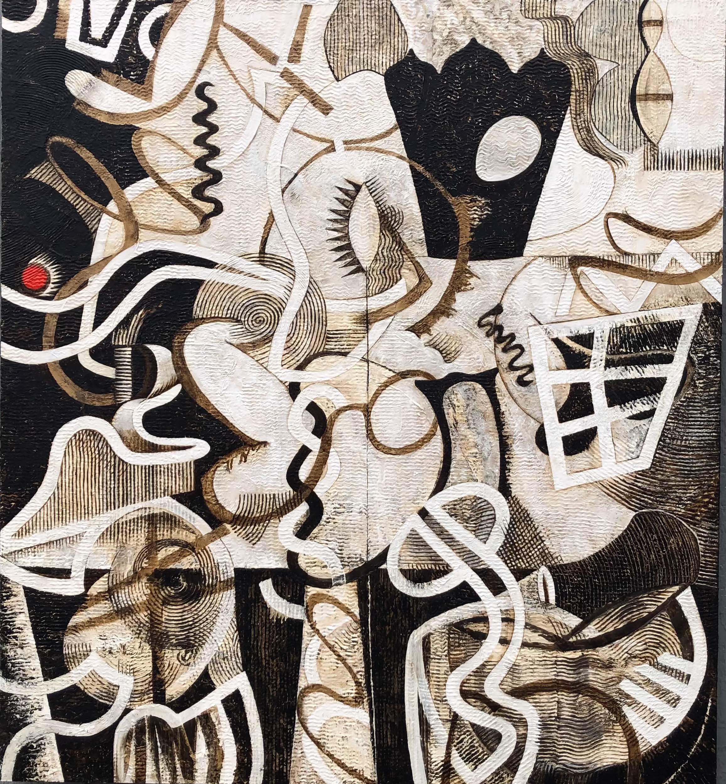 Mindscape I , 40x36, Oil Paint & Tar on Panel (Sold)