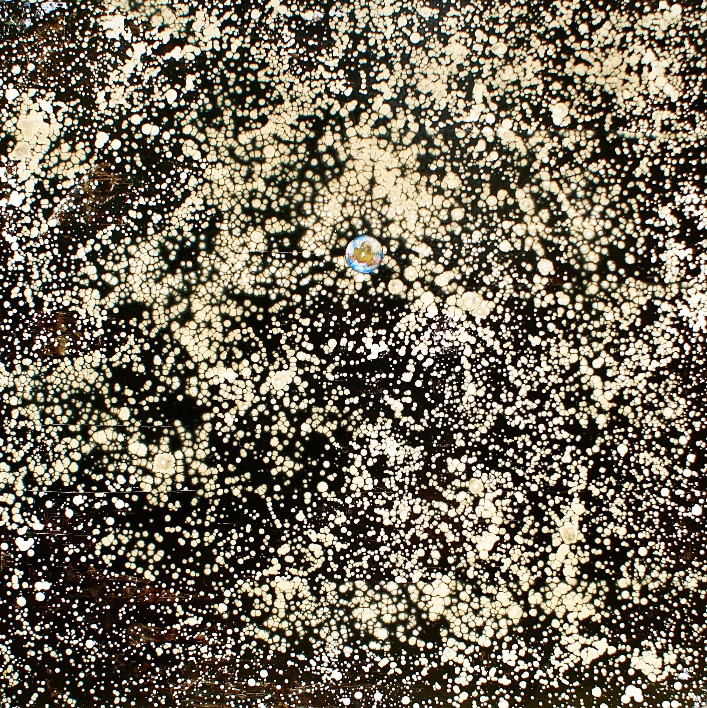 Antarctica , 48x48, Oil Paint and Tar on Panel