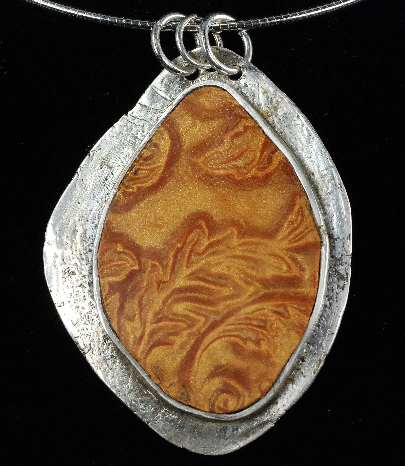 Polymer clay & sterling silver necklace