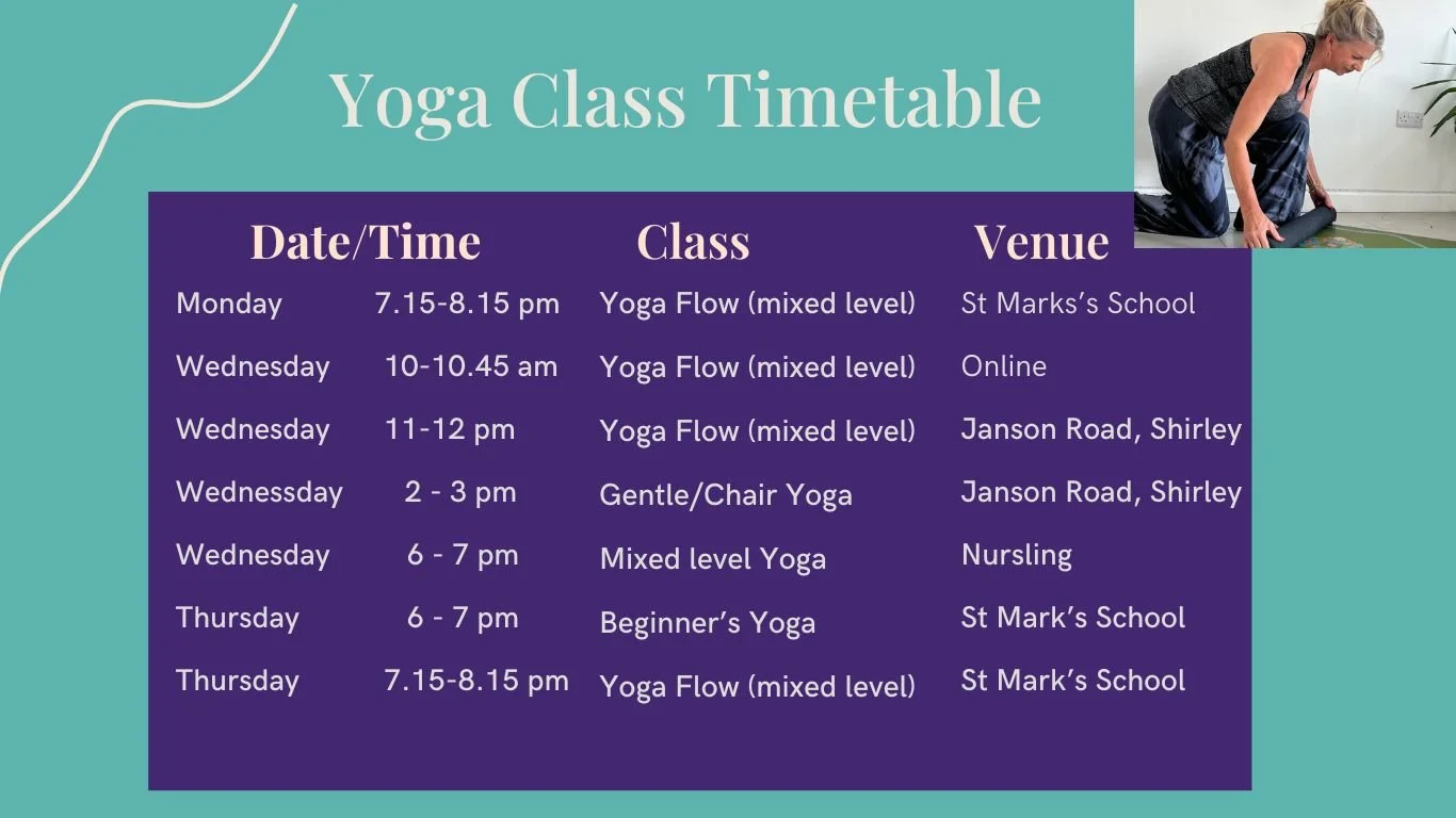 Yoga class Timetable Kasayoga Shirley Southampton