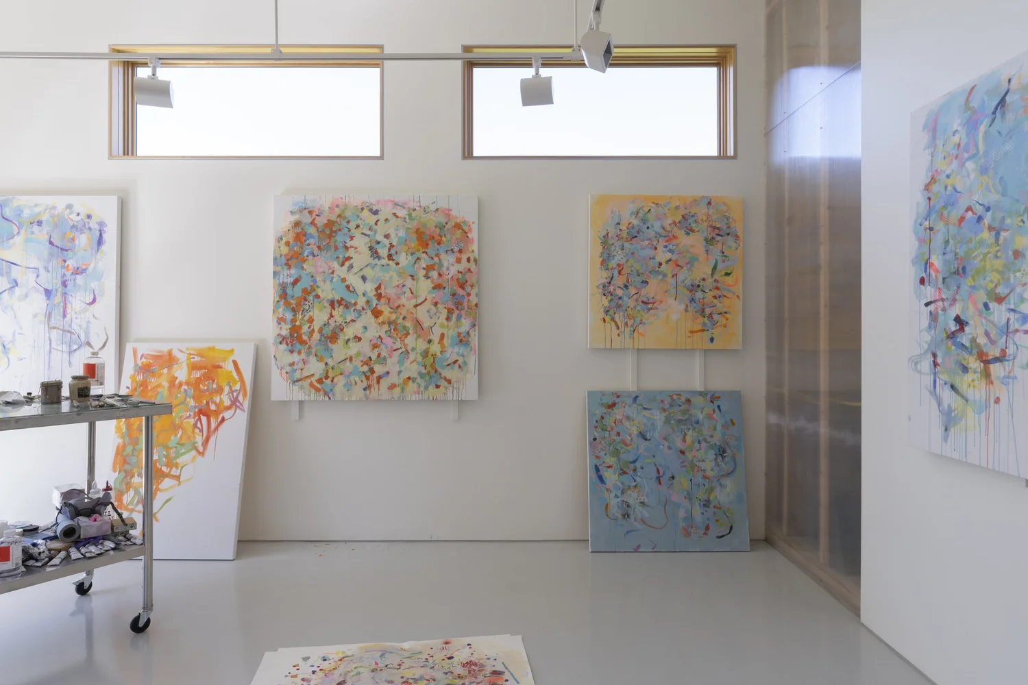 Hemp Art Studio, painting studio under clerestory windows