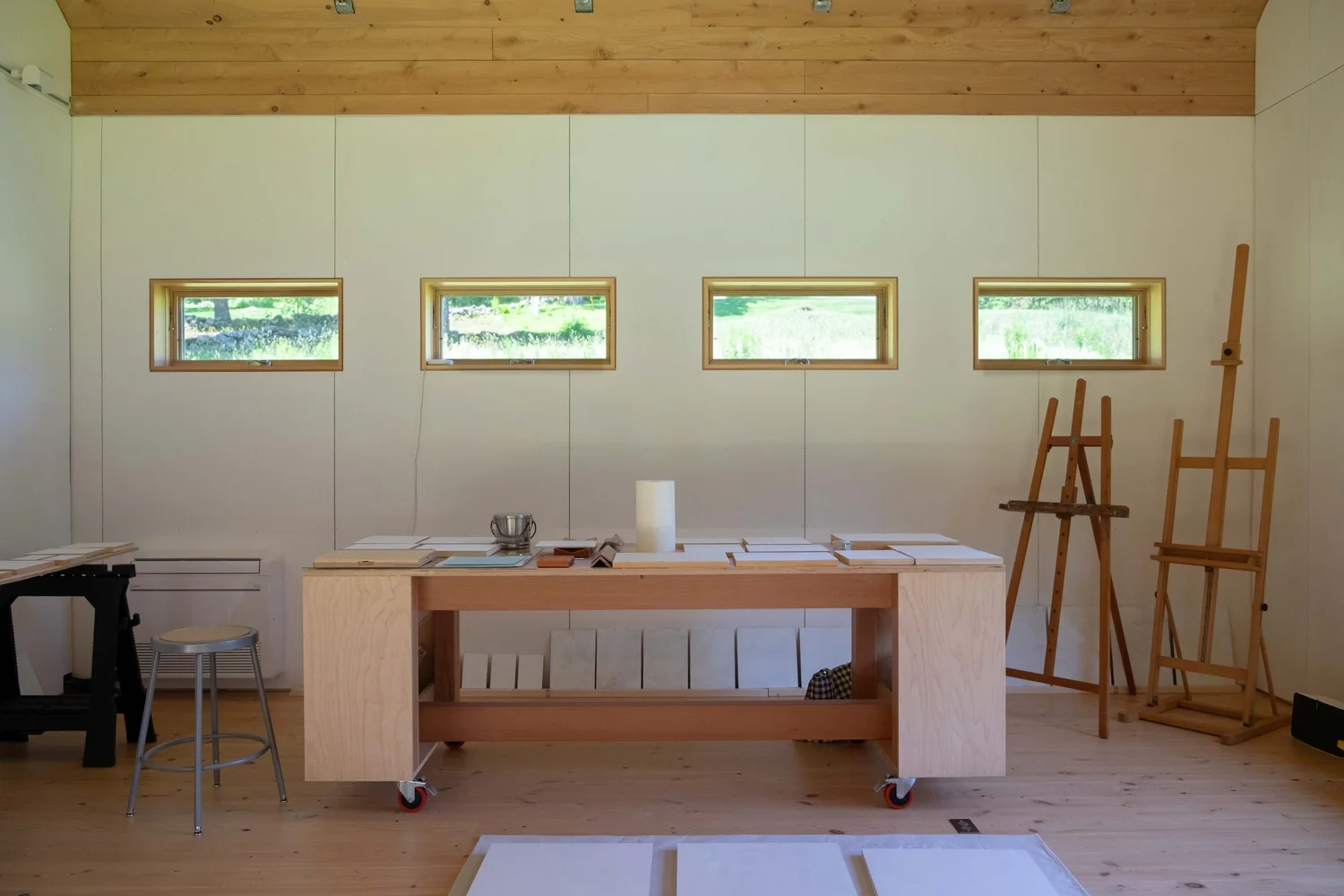 Barnard Barn Plywood Desk and Storage Wall