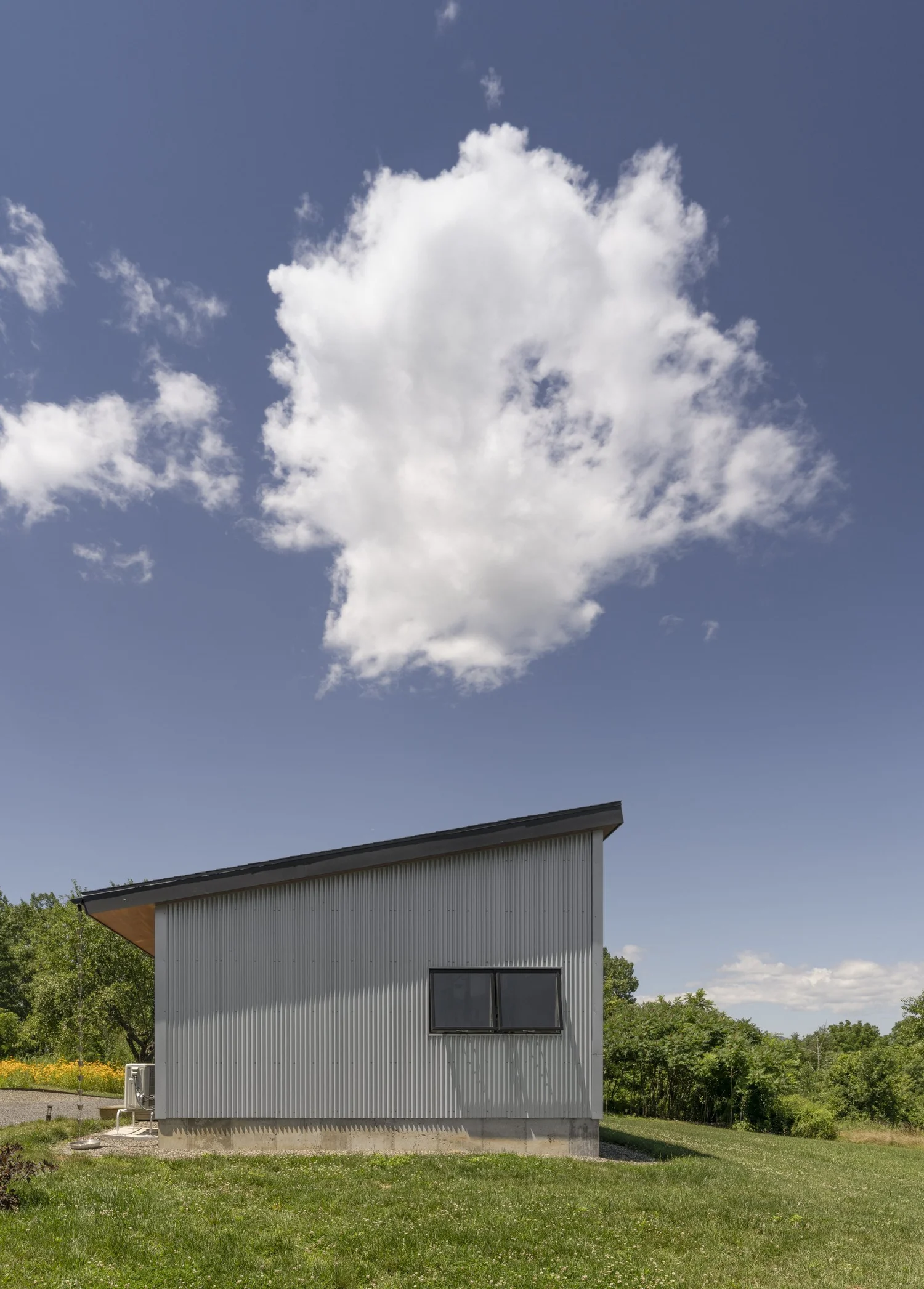 Hemp Art Studio, end wall under the sloped roof