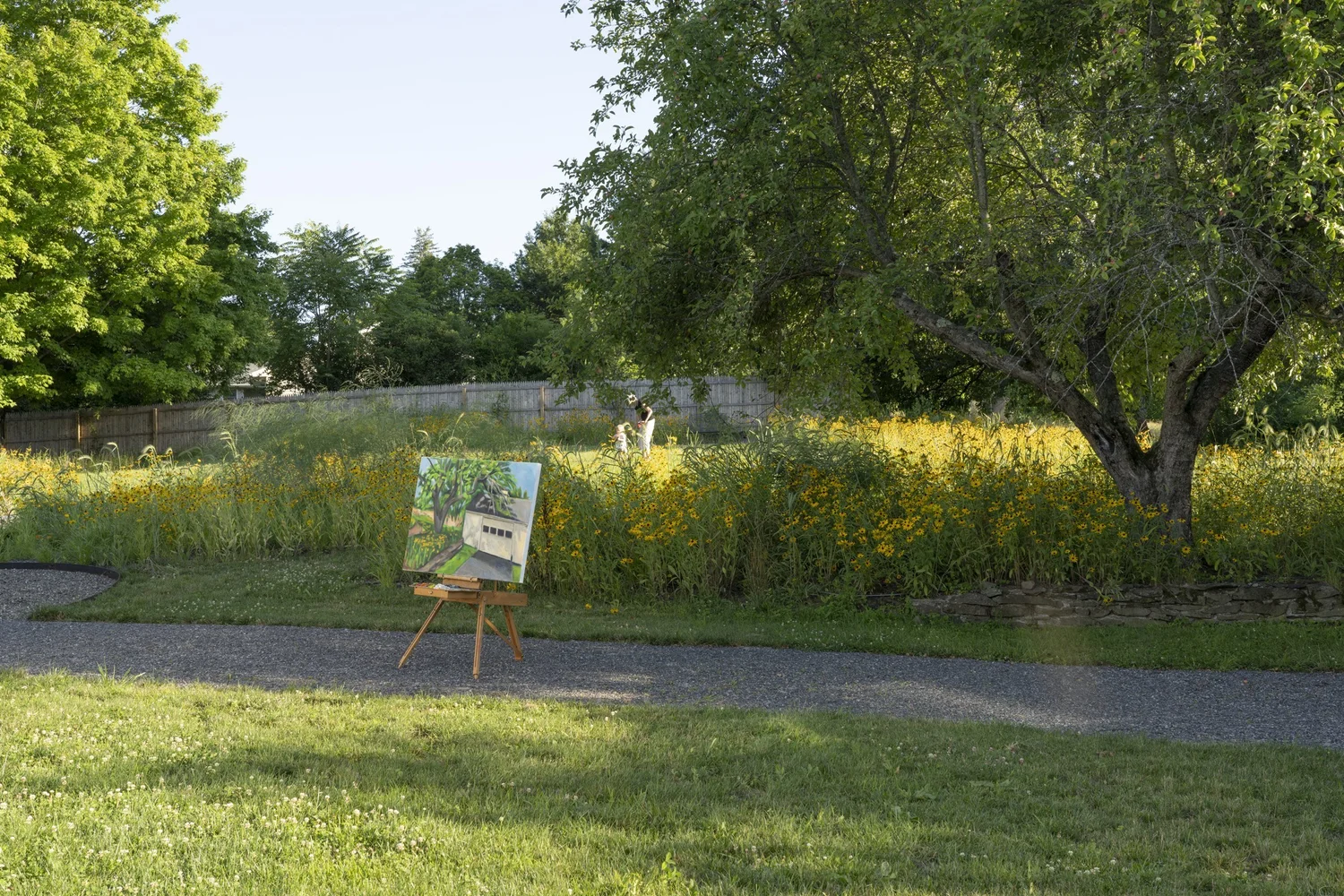 Hemp Art Studio, easel in the meadow