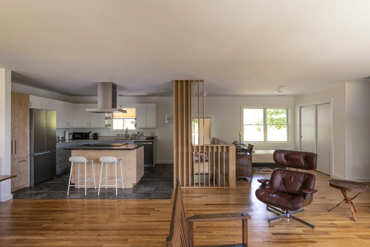 Drumlin House, kitchen and living room as one open room