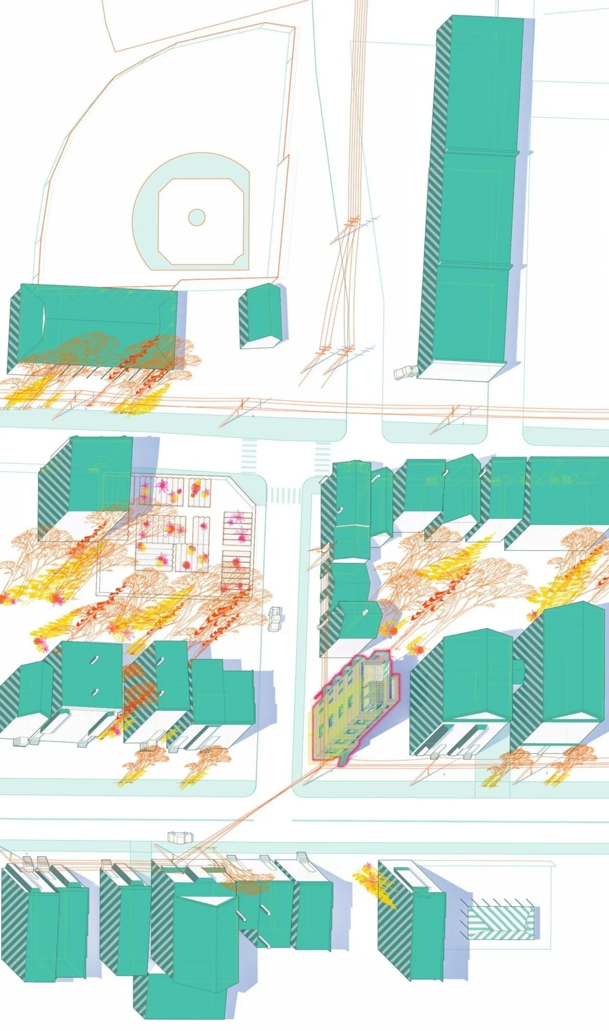 rchitectural drawings for Swift Street Residences—plans, sections, and elevations for the infill housing project in Troy, New York.