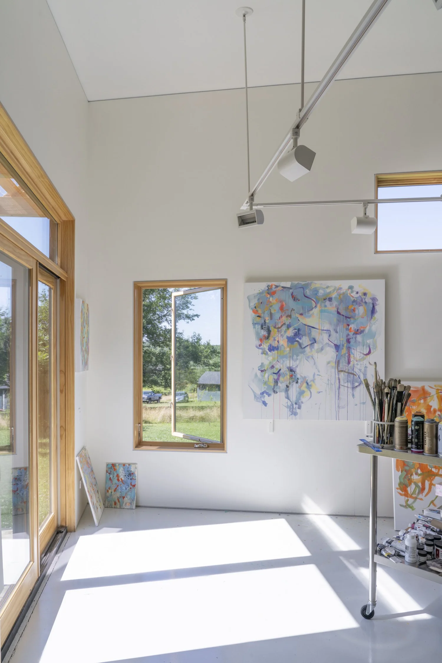 Hemp Art Studio, sliding glass door and corner window