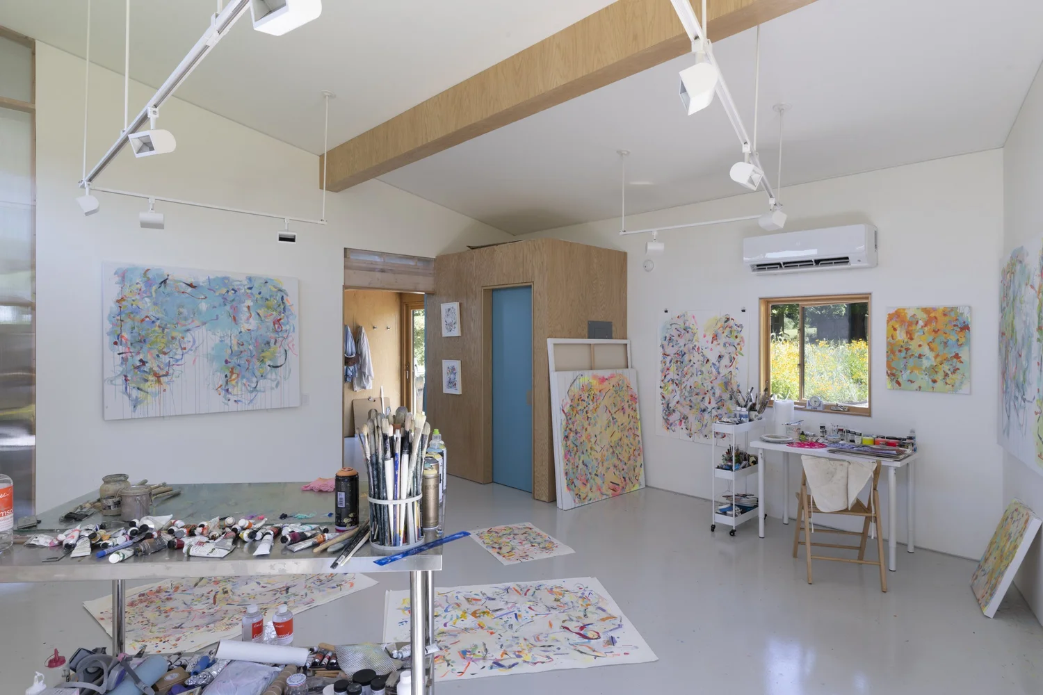 Hemp Art Studio, painting studio toward the plywood core