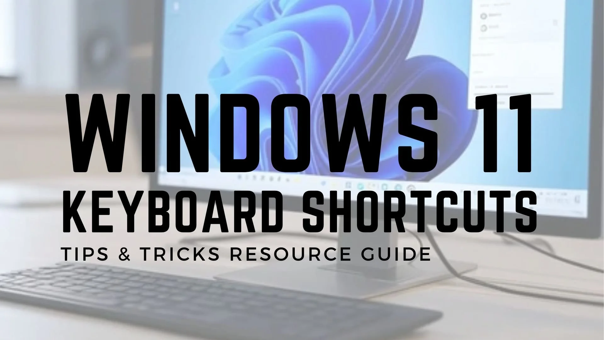 Creative keyboard background with white transparent overlay, and resource title in black letters.