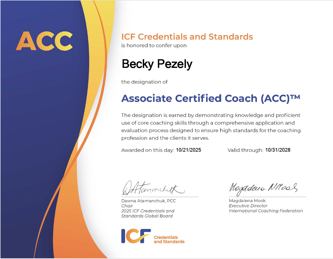 ICF ACC Certified Coach