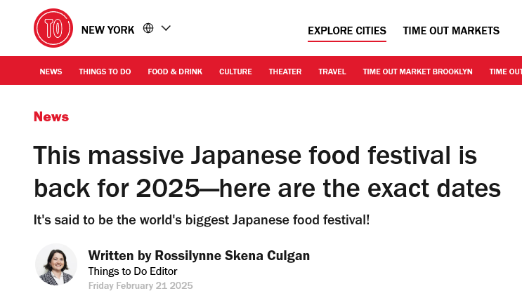 【Timeout】This massive Japanese food festival is back for 2025—here are the exact dates!