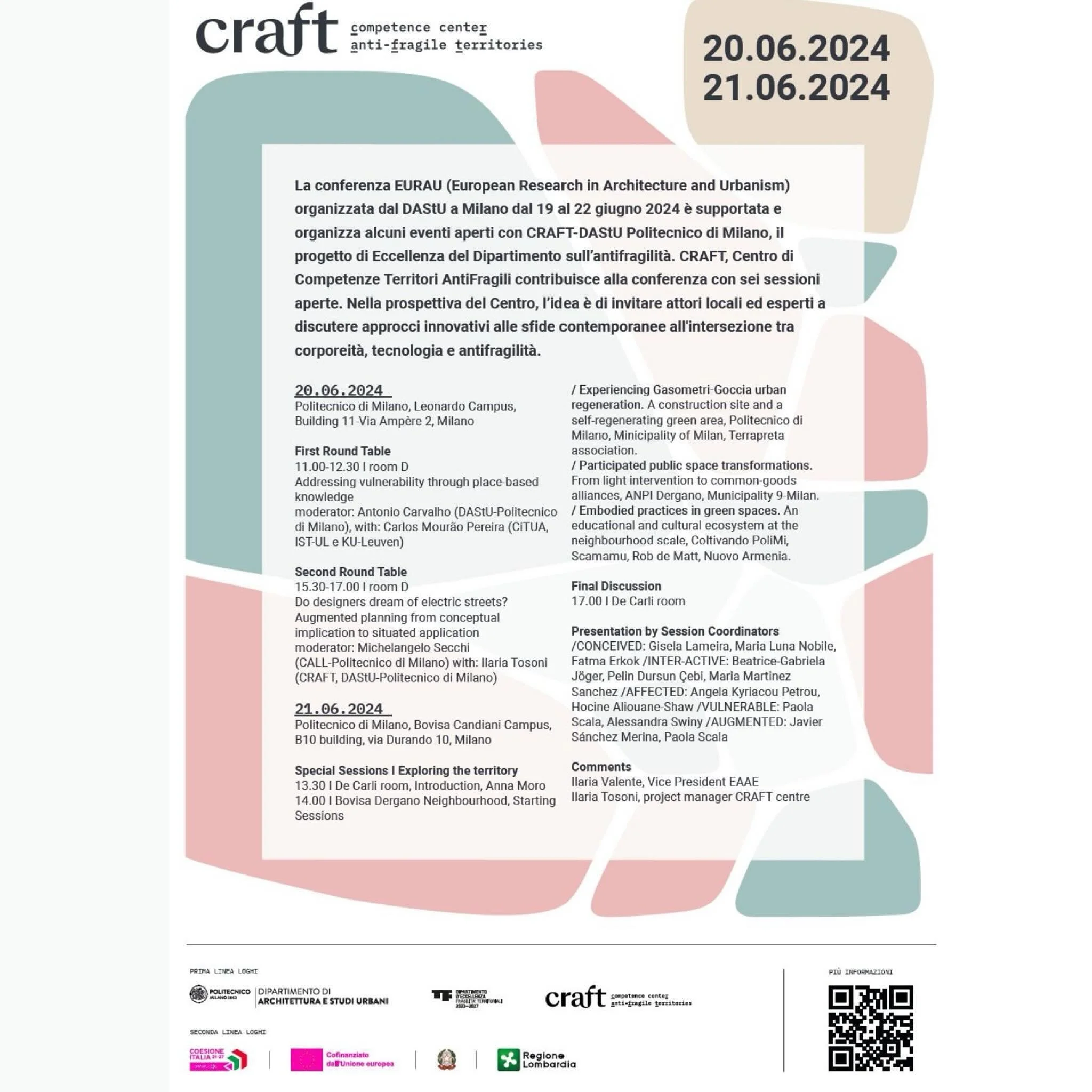 📢 Siamo entusiasti di annunciare che la conferenza internazionale #EURAU (European Research in Architecture and Urbanism) organizzata dal #DAStU, si terrà presso il Politecnico di Milano dal 19 al 22 giugno 2024. 🌍🏛️
EURAU, iniziata nel 20