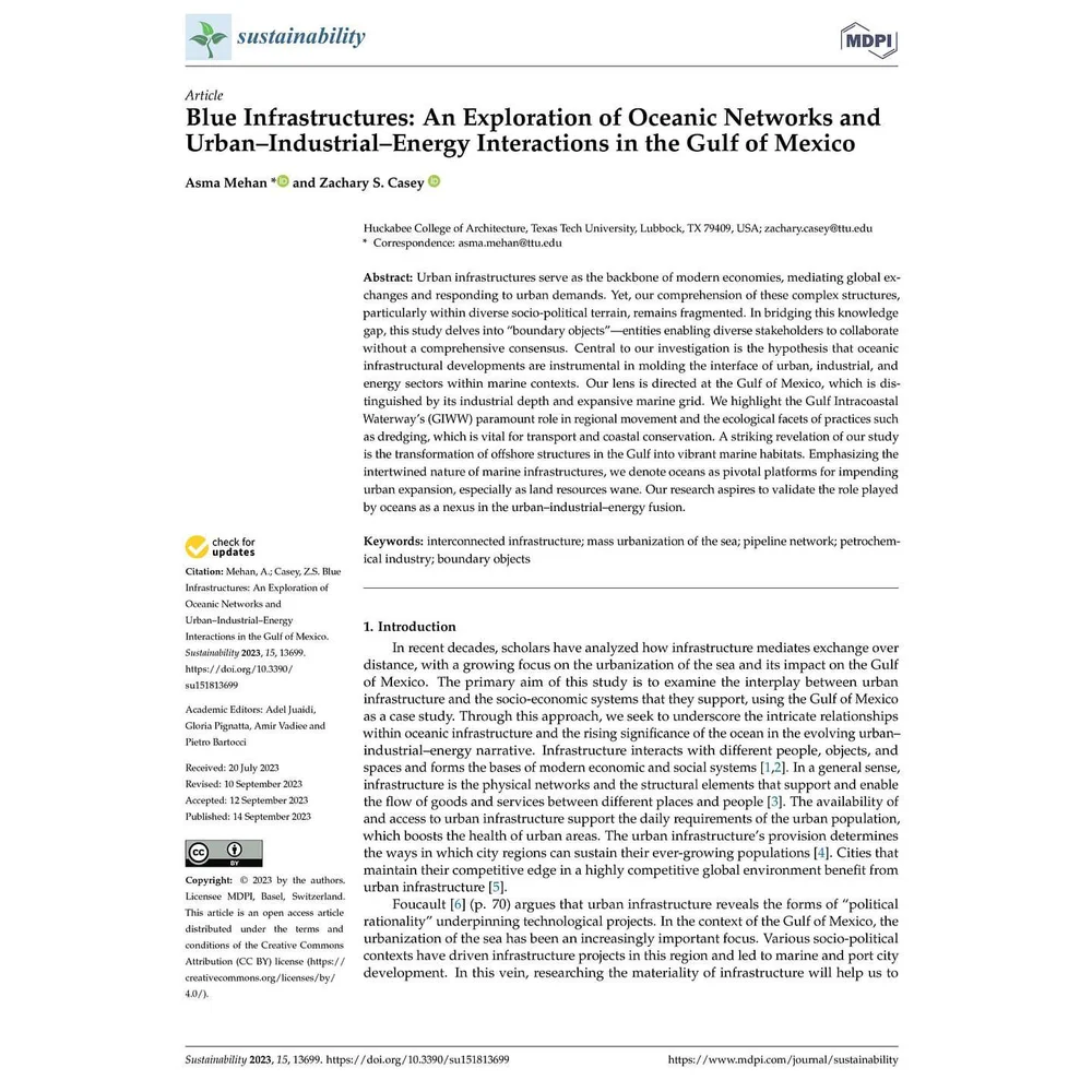 RESEARCH FEATURE: Blue Infrastructure: An Exploration of Oceanic ...