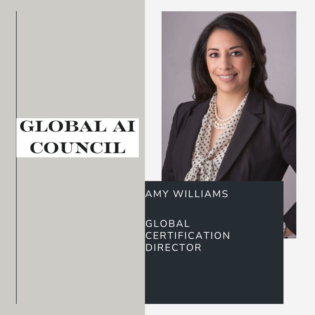 We're excited to announce Amy Williams as our new Global Certification Director at the Global AI Council! 🏅 With a strong background as a lawyer, entrepreneur, and leader in non-profit organizations focused on education, Amy brings invaluable expert