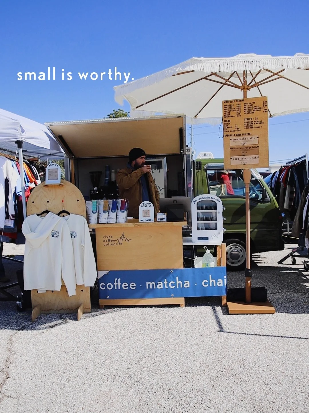 we&rsquo;re so used to asking &lsquo;what&rsquo;s next?&rsquo;
we forget to honor what already is.

small is worthy. always has been 🫶🏼

#coffeegram #smallbusinesslove #shoplocal #coffeecart #houstoncoffeeshop