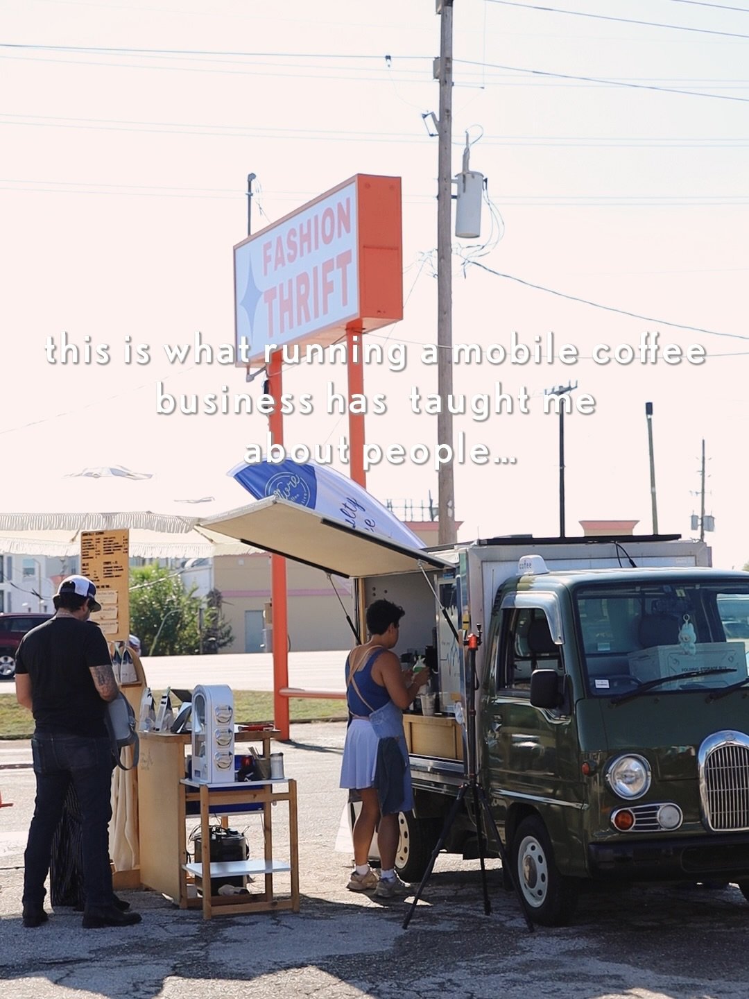 running a coffee cart has shown me so much more than just how to serve coffee.
it&rsquo;s shown me people and how much they can teach you in just a couple of minutes of interacting.

the way we show up, connect, carry things quietly,
and how much sma