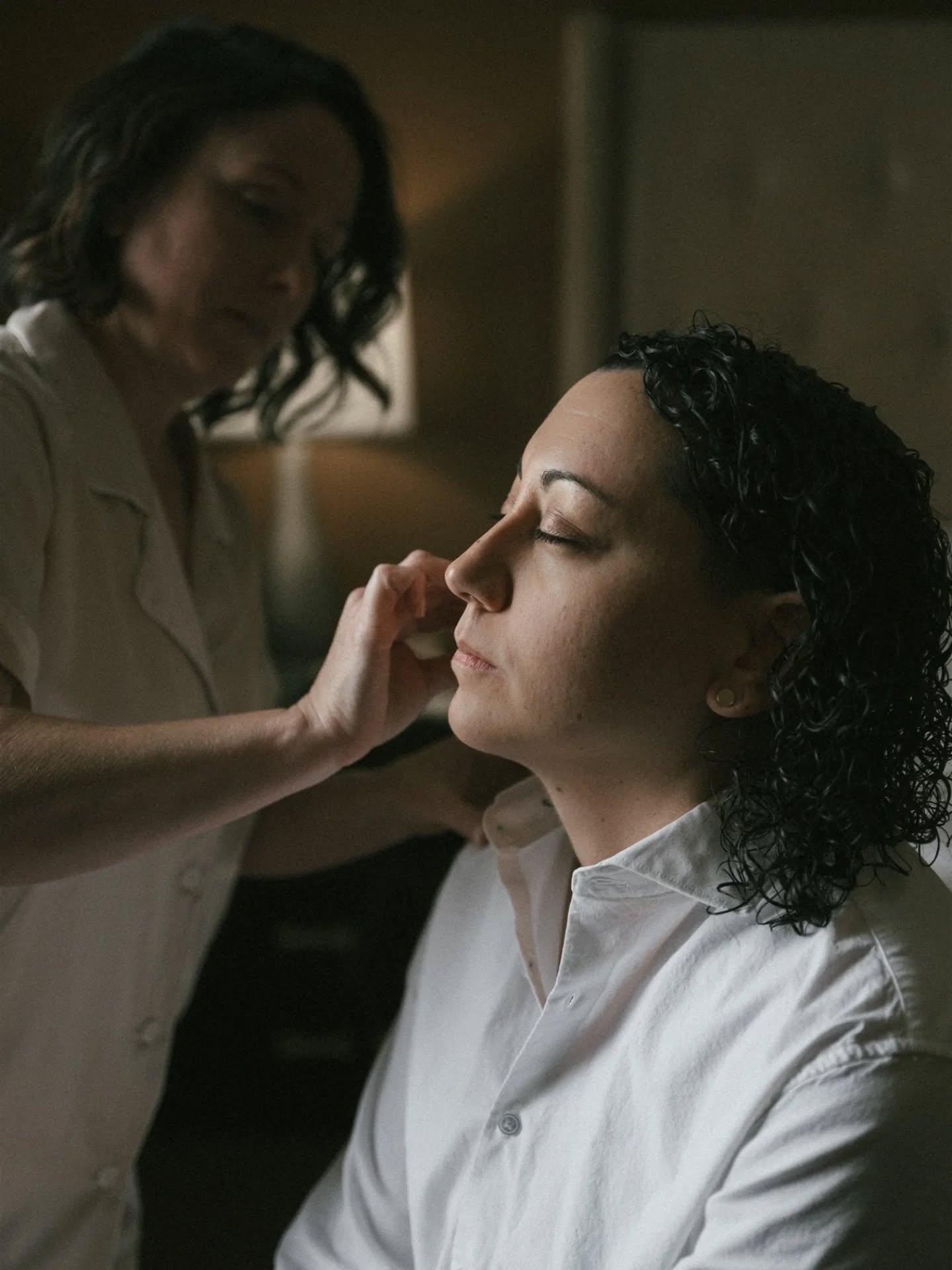 Though Candace and Erin got ready separately, Erin came down to help Candace with her makeup before their first look. 

There are so many different ways to structure your wedding day, but I think spending as much time as possible with your partner is