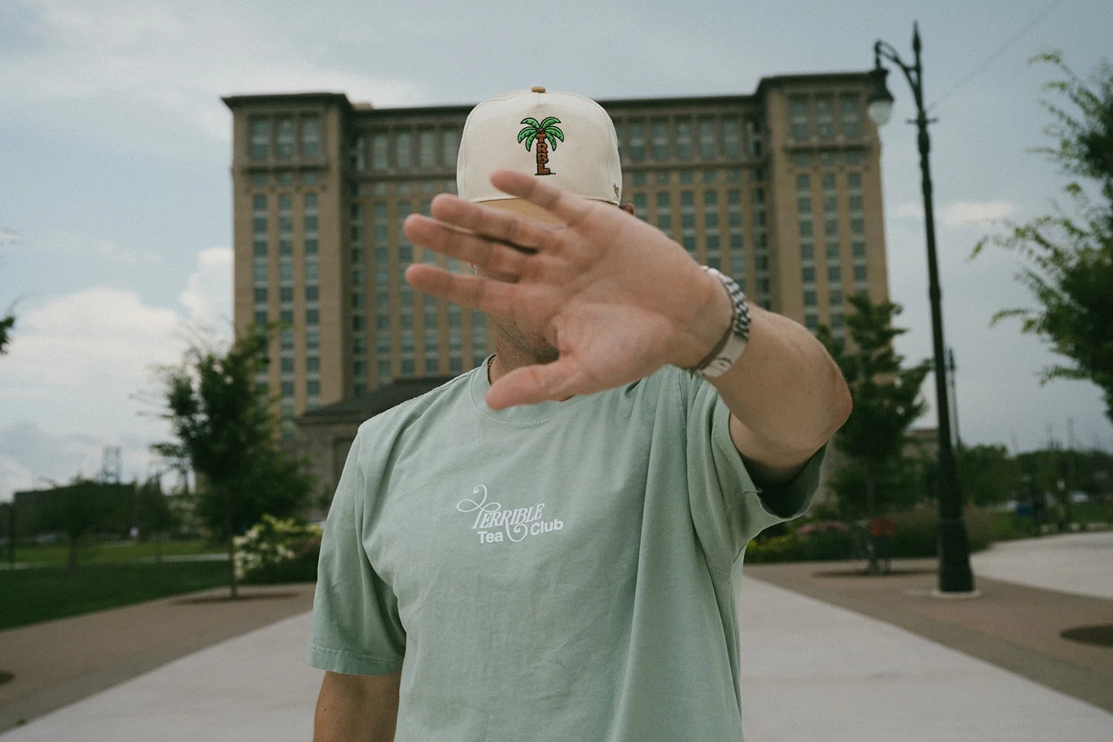 TRBL Tea Merch Branding Photoshoot at Michigan Central Station in Corktown - Detroit
