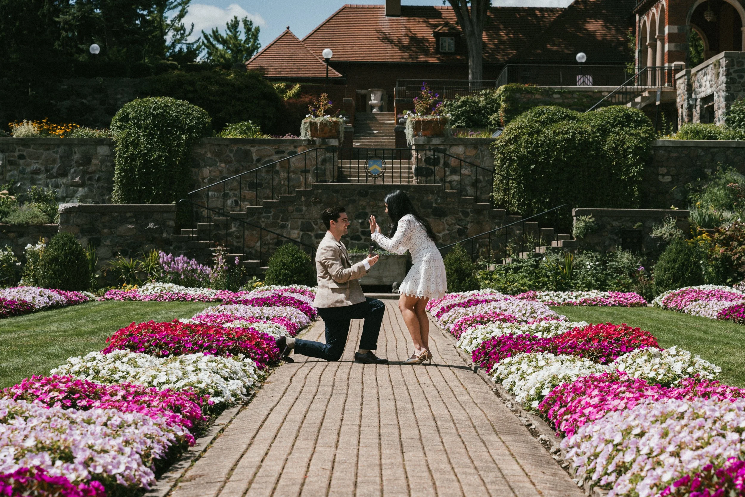 Engagement Photos at Cranbrook House and Gardens in Bloomfield Hills, Michigan - Sarah + Austin