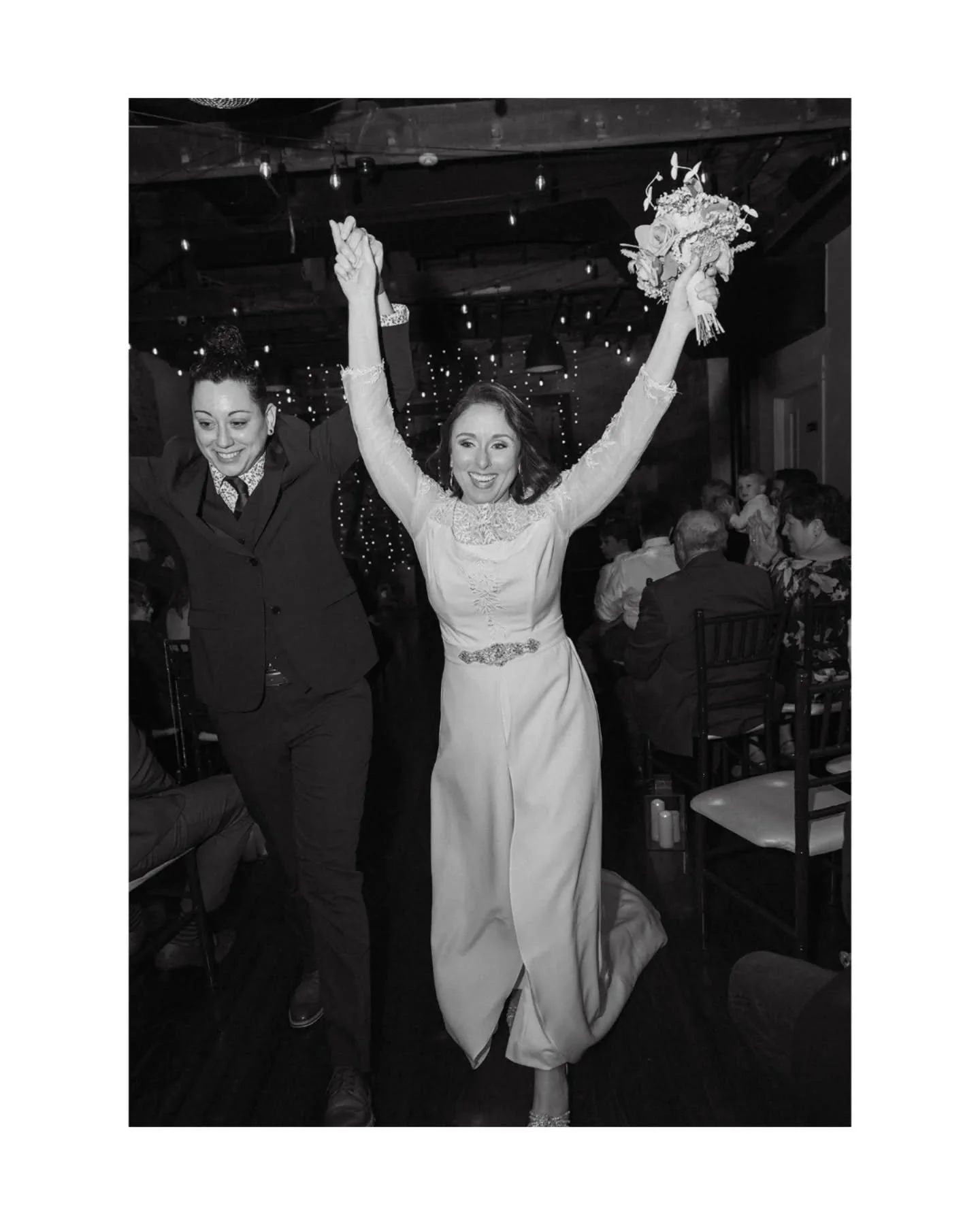 Happy anniversary Erin + Candace!

How lucky I felt to be a part of this day, to witness all the love surrounding these two and their family + friends, and also that the tornadoey weather let up just enough for us to get amazing first look photos + p