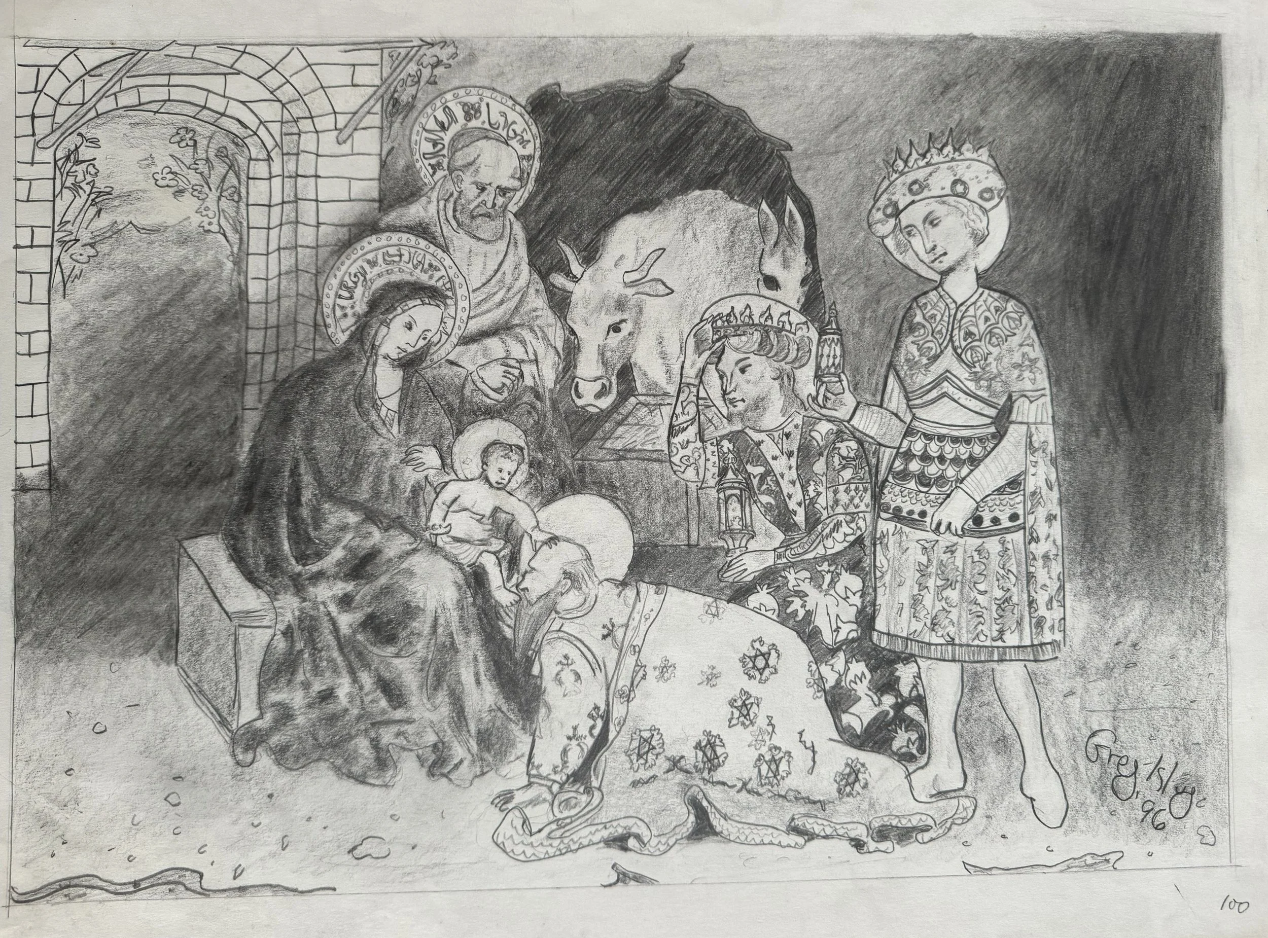 1996.11. Adoration of the Magi. Graphite. 12x17._1 -
© Gregory Klug. All artwork is protected by copyright and may not be used, copied, or reproduced without written permission.