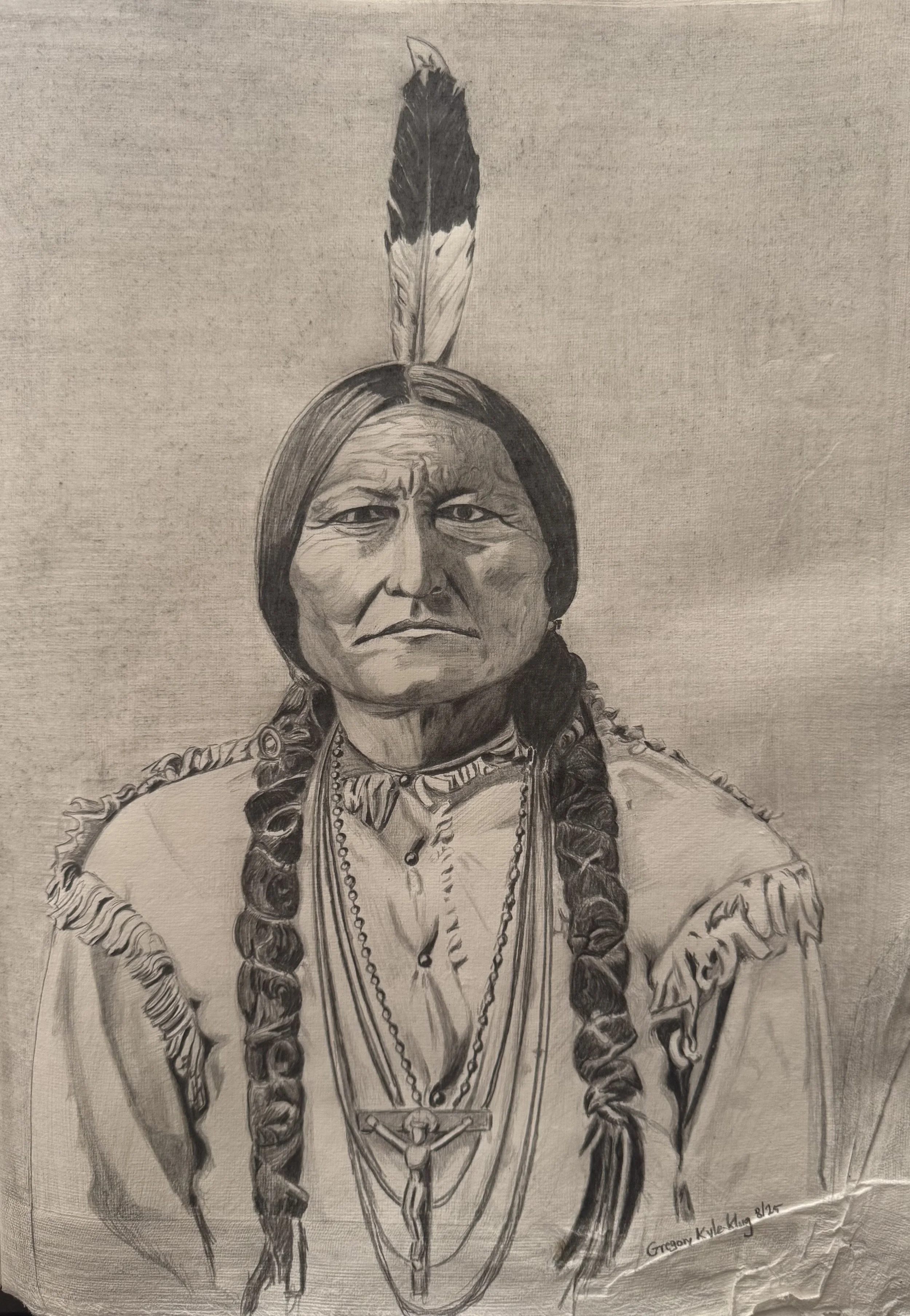 2025.08.24. Sitting Bull, Graphite, 12.5x16.5 -
© Gregory Klug. All artwork is protected by copyright and may not be used, copied, or reproduced without written permission.