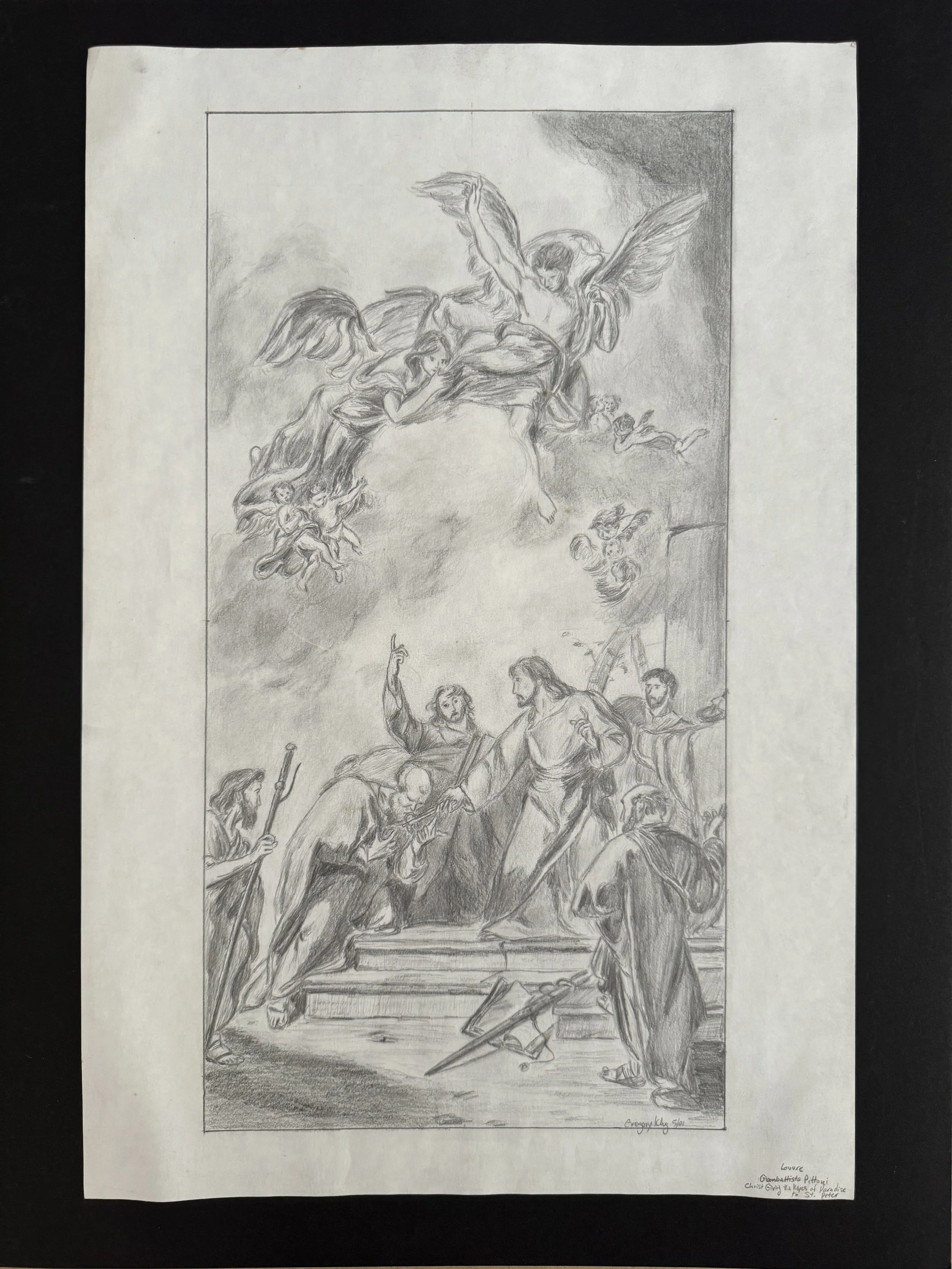 2001.05. Christ Giving the Keys of Paradise to St. Peter, Giambattista Pittoni. Graphite. 12x18._7 -
© Gregory Klug. All artwork is protected by copyright and may not be used, copied, or reproduced without written permission.