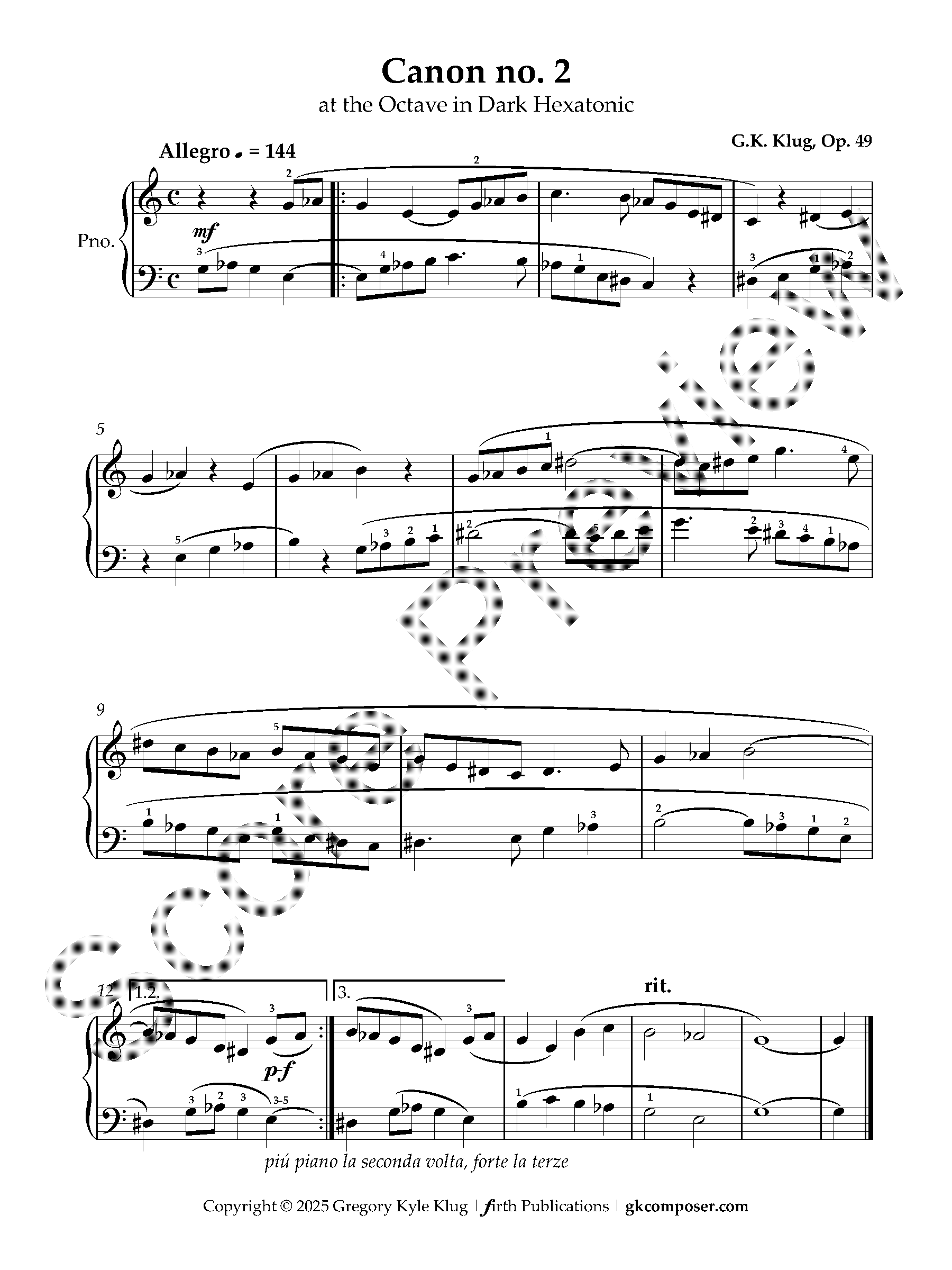 Klug, Nine Symmetrical Mode Canons for Piano, Op. 49_Page_2.png
