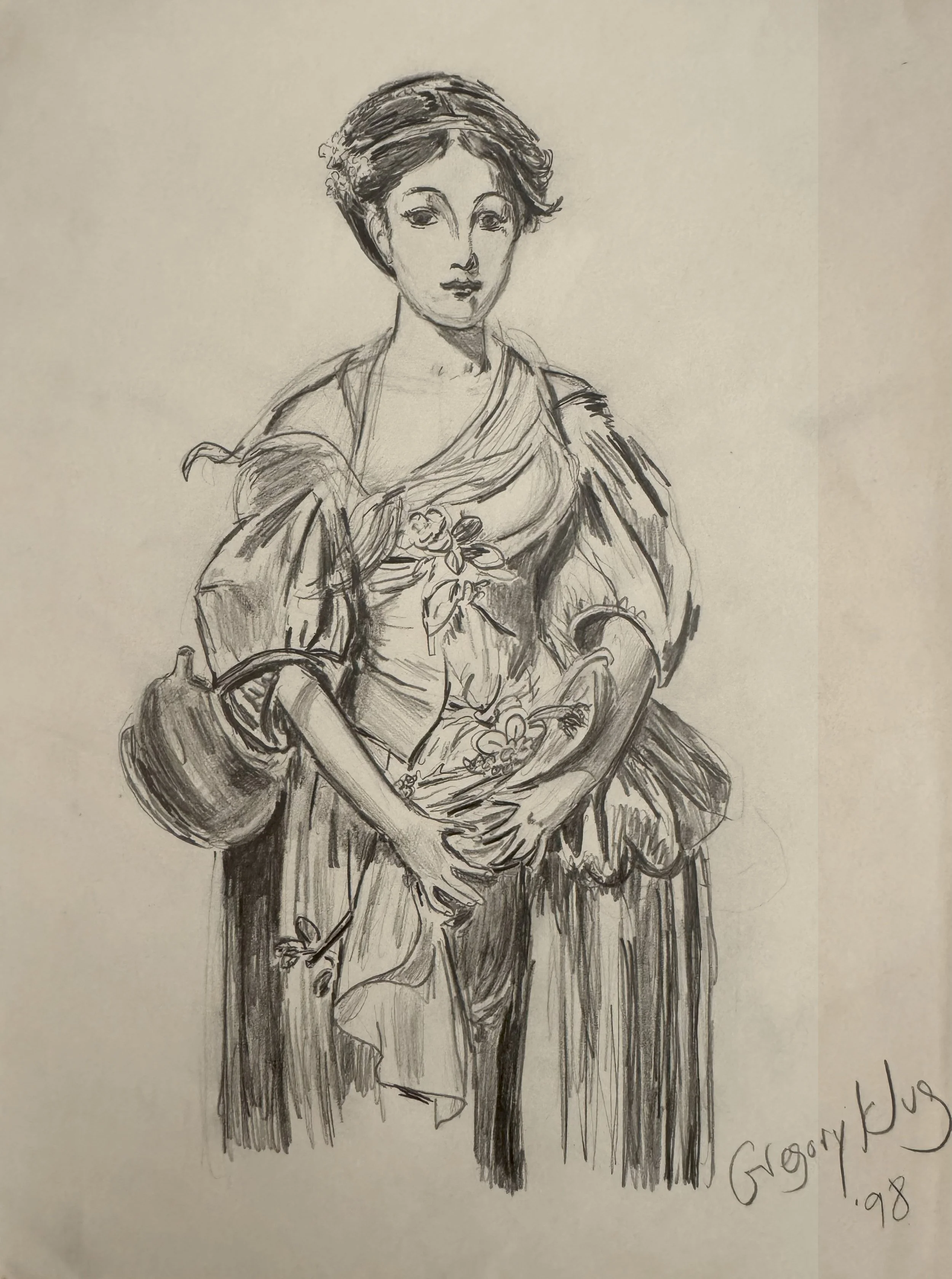1998. Greuze, La Cruche Cassee. Graphite. 9x11.5 -
© Gregory Klug. All artwork is protected by copyright and may not be used, copied, or reproduced without written permission.