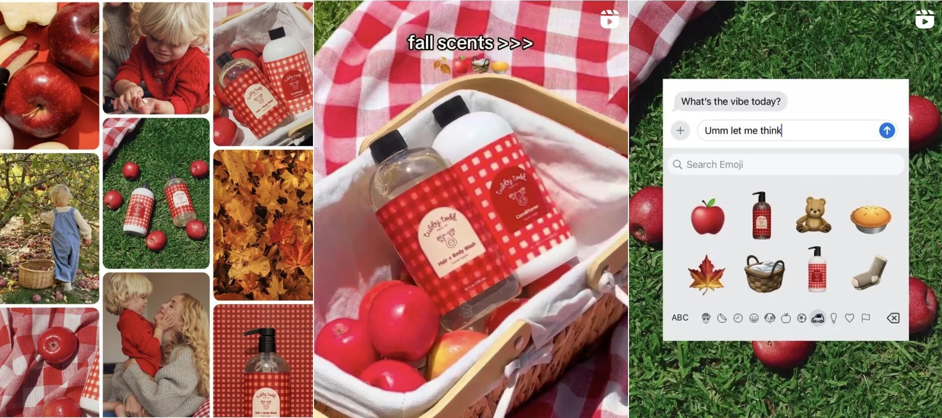 Tubby Todd's Sweet Apple fall collection social media campaign 🍎 I wanted to blend those cozy seasonal vibes with our playful brand personality, and I’m so happy with how the visuals + copy came together. From the teaser to the launch (and the cutes