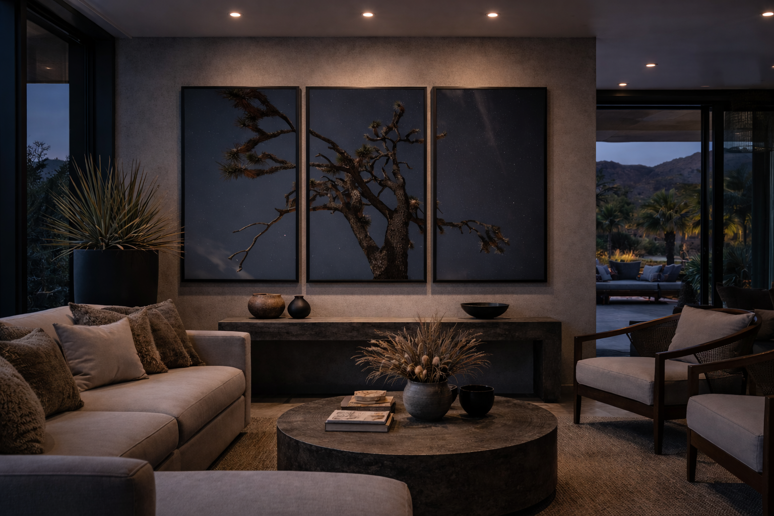 Joshua Tree triptych in modern living room.png
