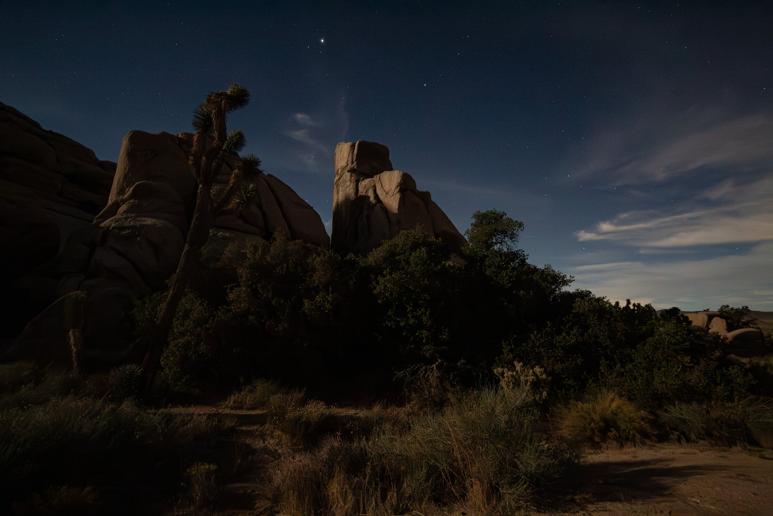Desert Monoliths Under Nightfall