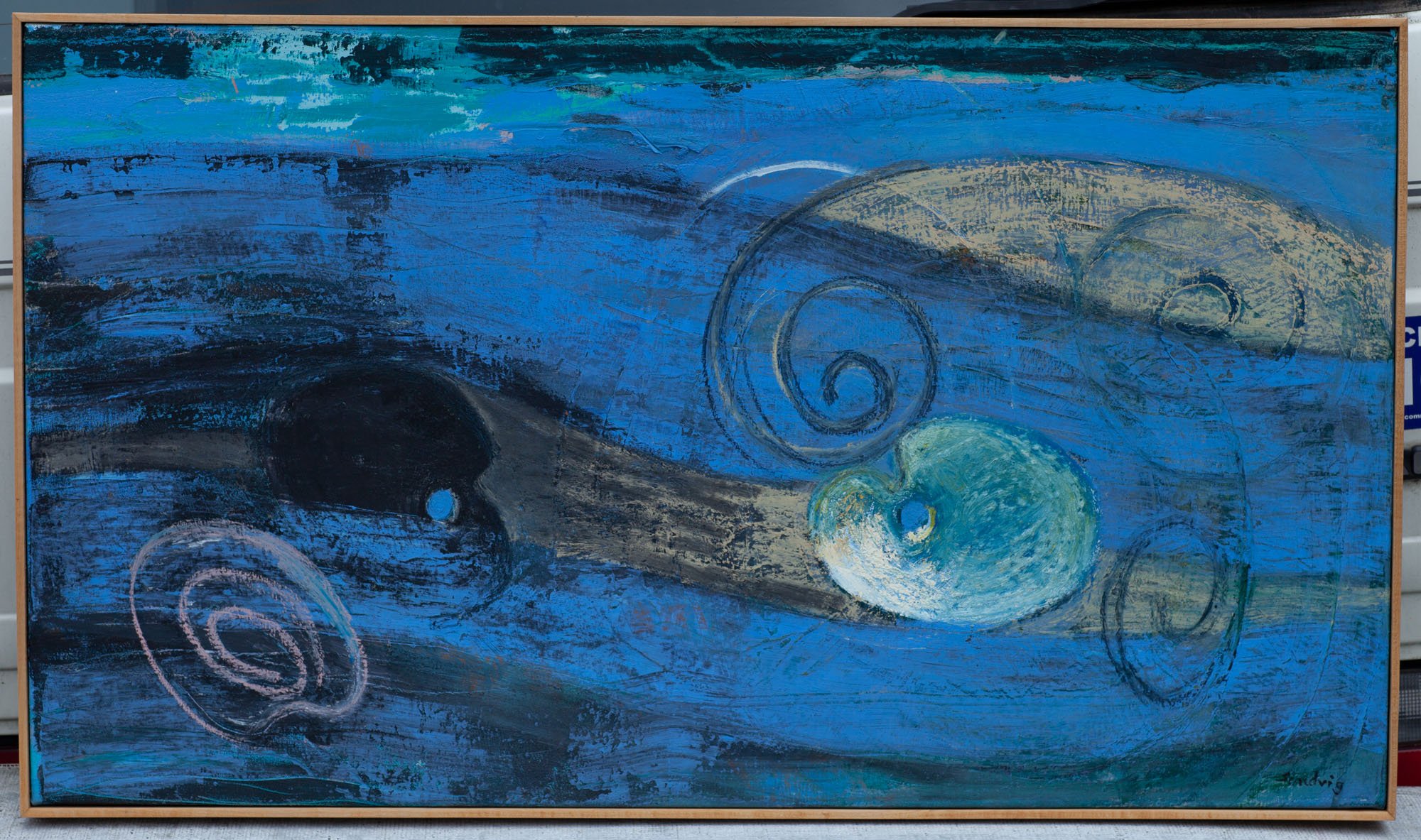 Black and White Palettes in Deep Blue, 1990
24 x 42"
Oil on canvas