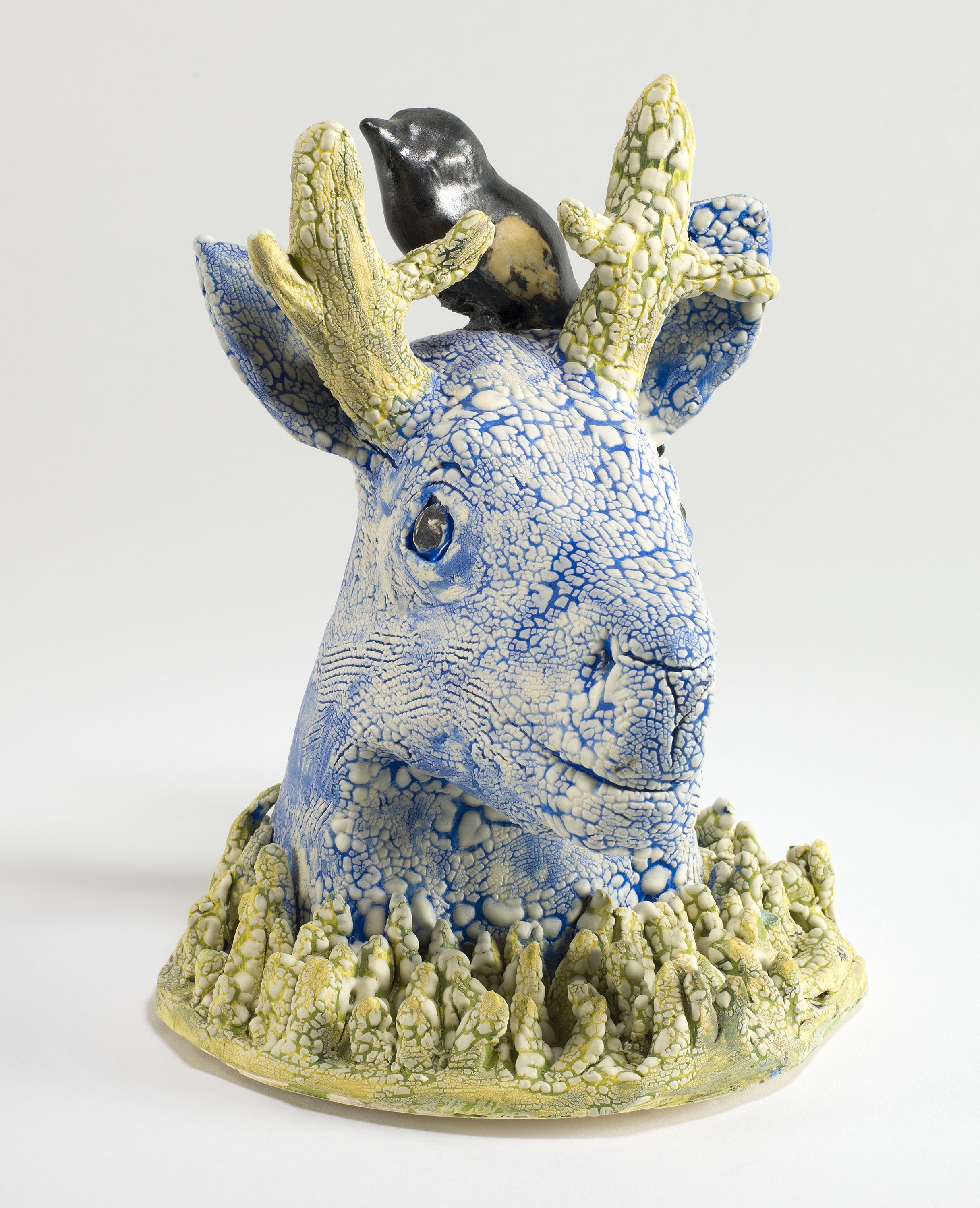 Blue Deer with Magpie, 2020