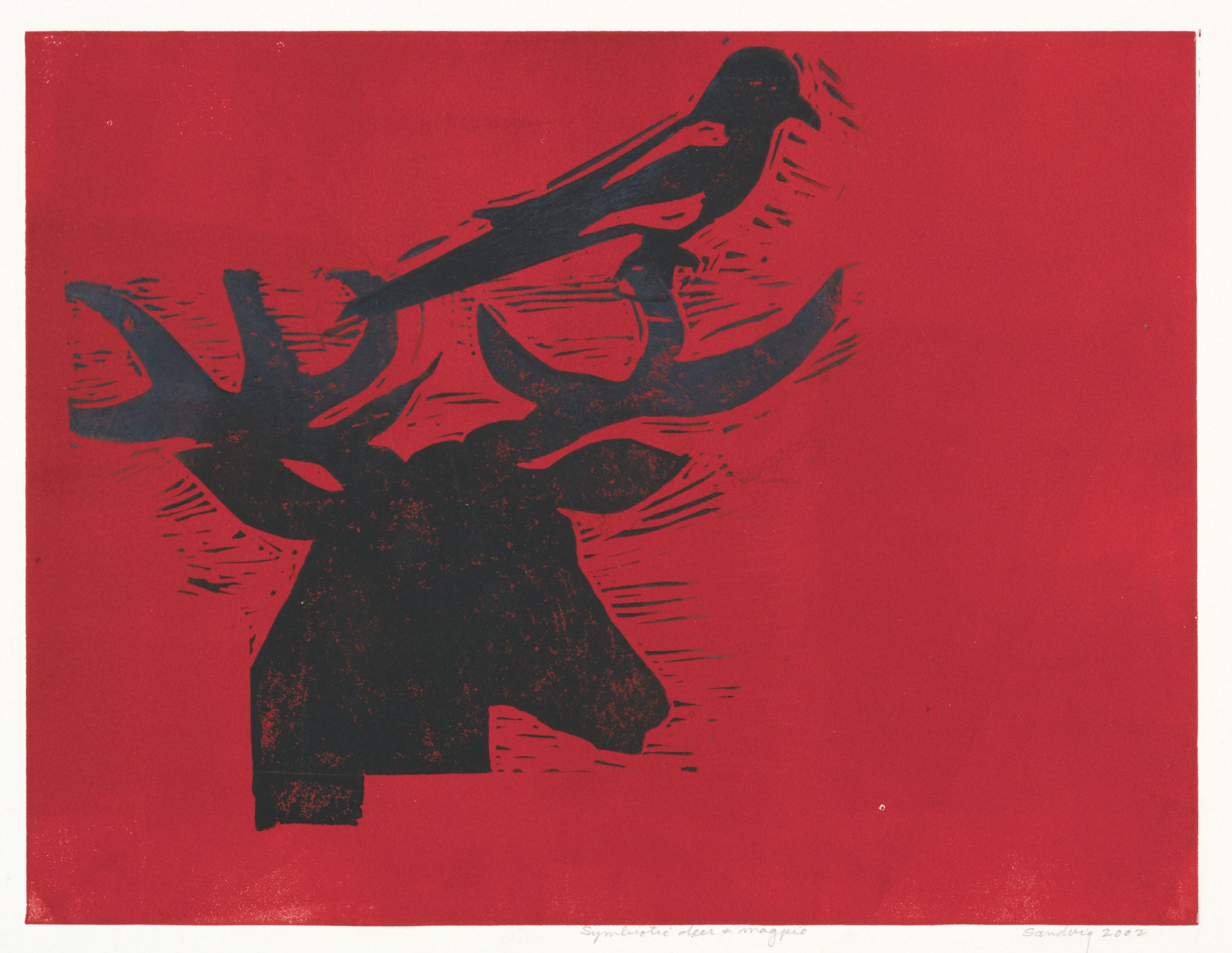 Symbiotic Deer and Magpie, 2002