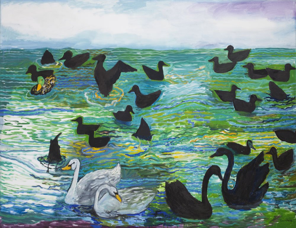 Ducks and Geese, 2010
61 x 79"
Oil on canvas