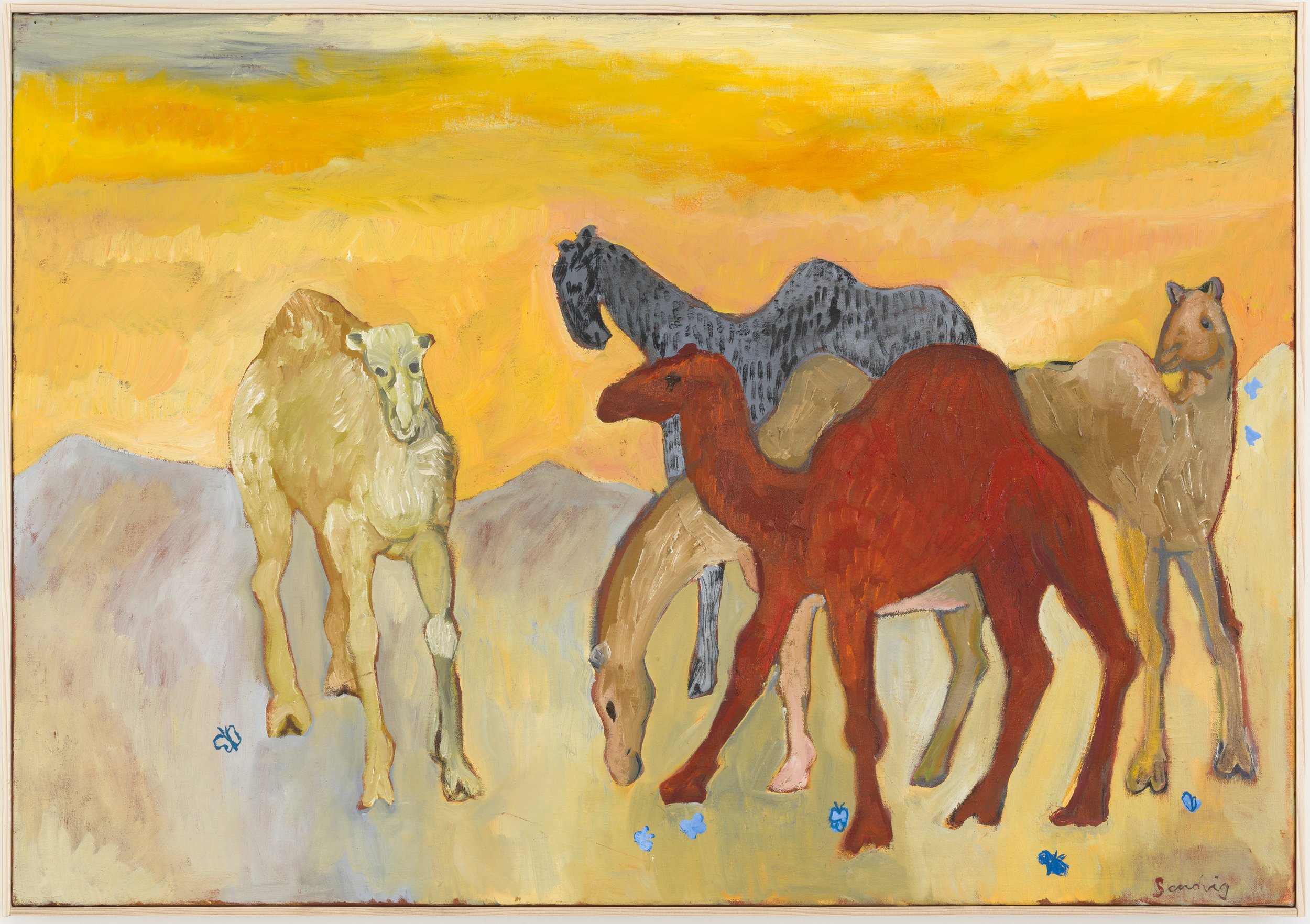 Camels and Butterflies
28 3/4" x 40 1/2",
oil on canvas, 2021