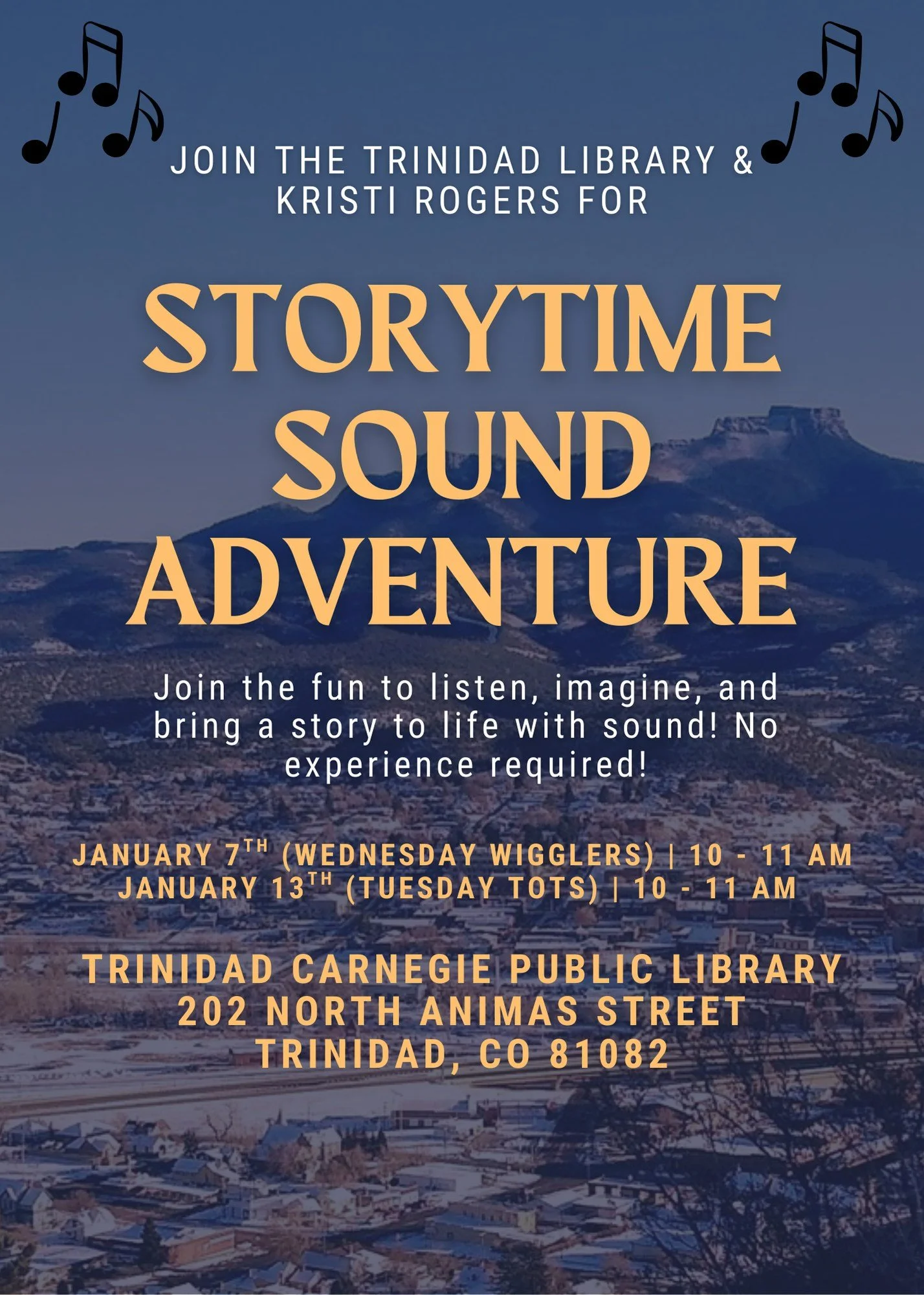 Storytime Sound Adventure @ the Trinidad Carnegie Library - Jan 7th