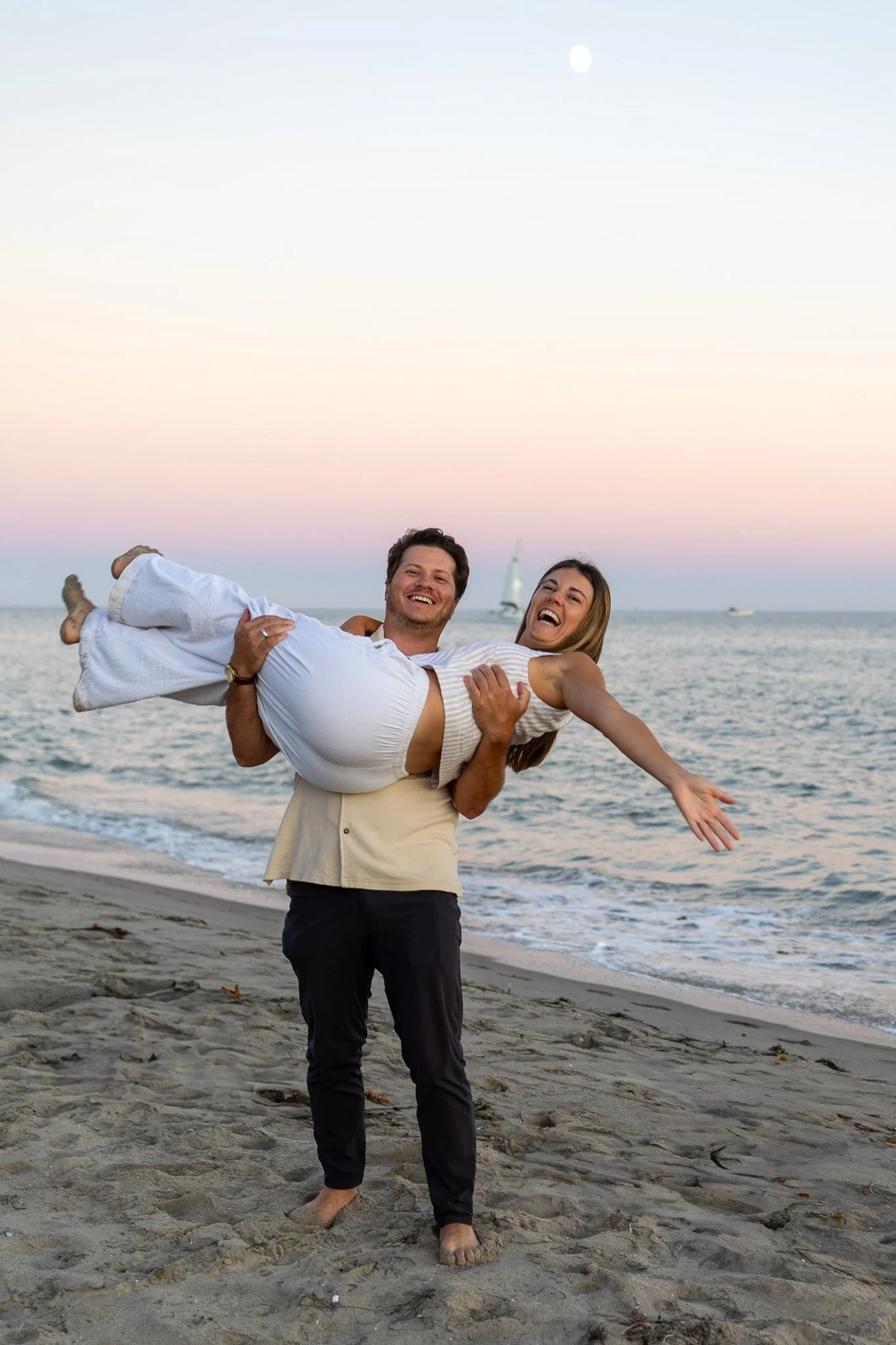 Surprise Engagement at East Beach, Santa Barbara