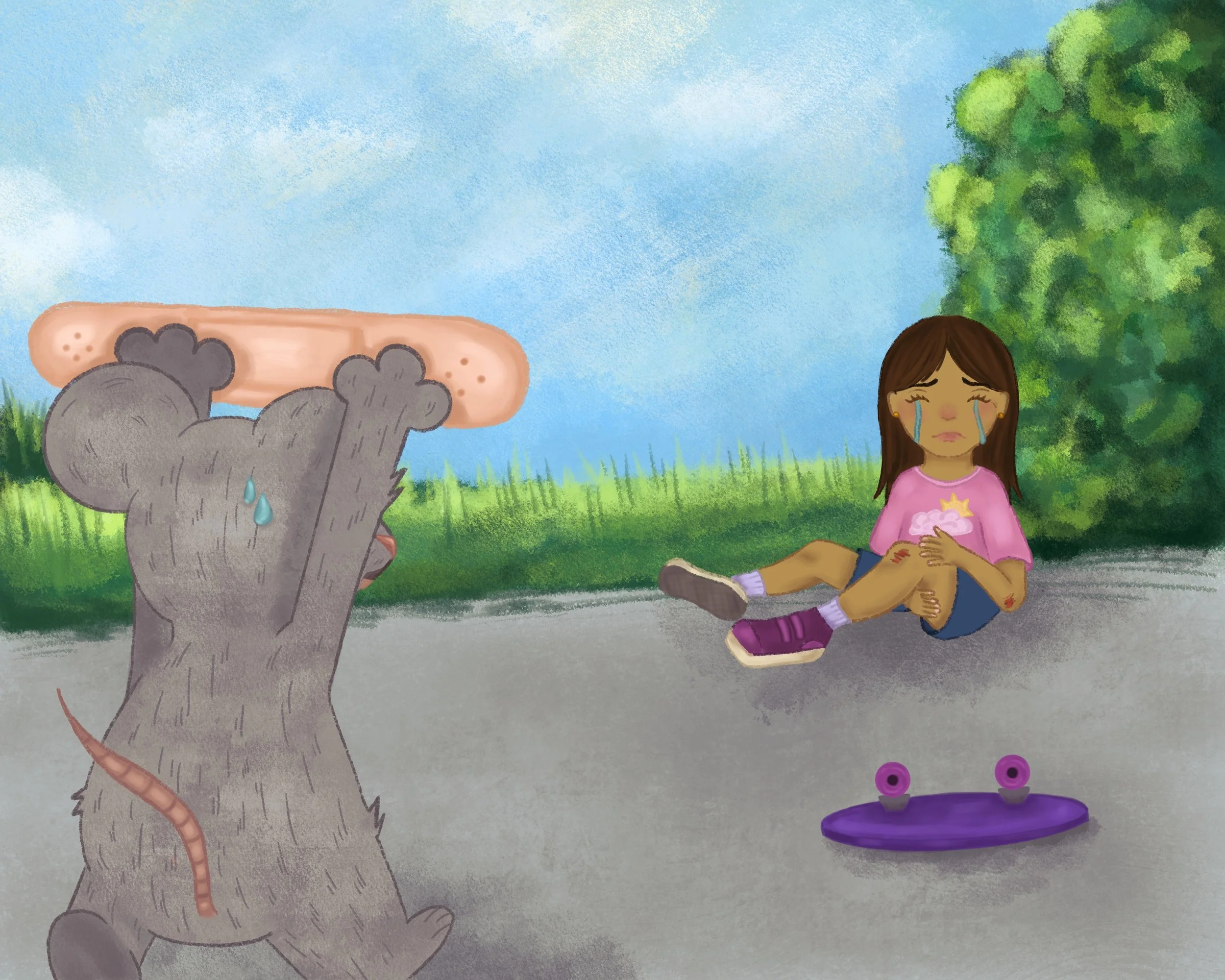 Here we see how Cordelia and Mortimer first met. Mortimer is coming to the rescue after Cordelia suffered a fall from her skateboard.