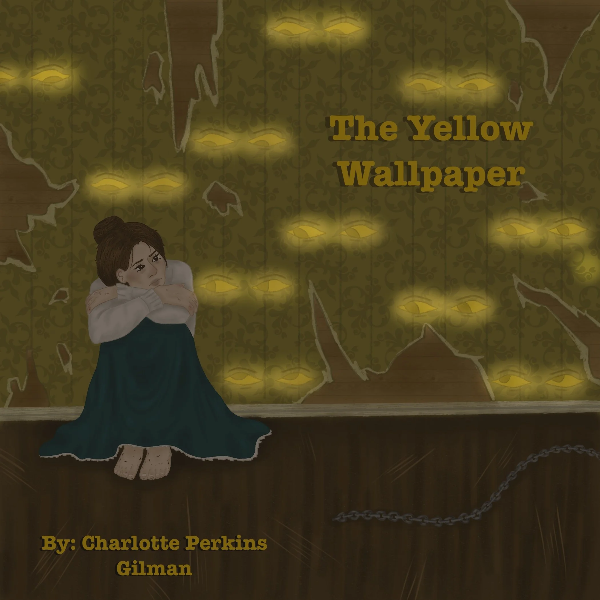 Book cover design for "The Yellow Wallpaper" by Charlotte Perkins Gilman