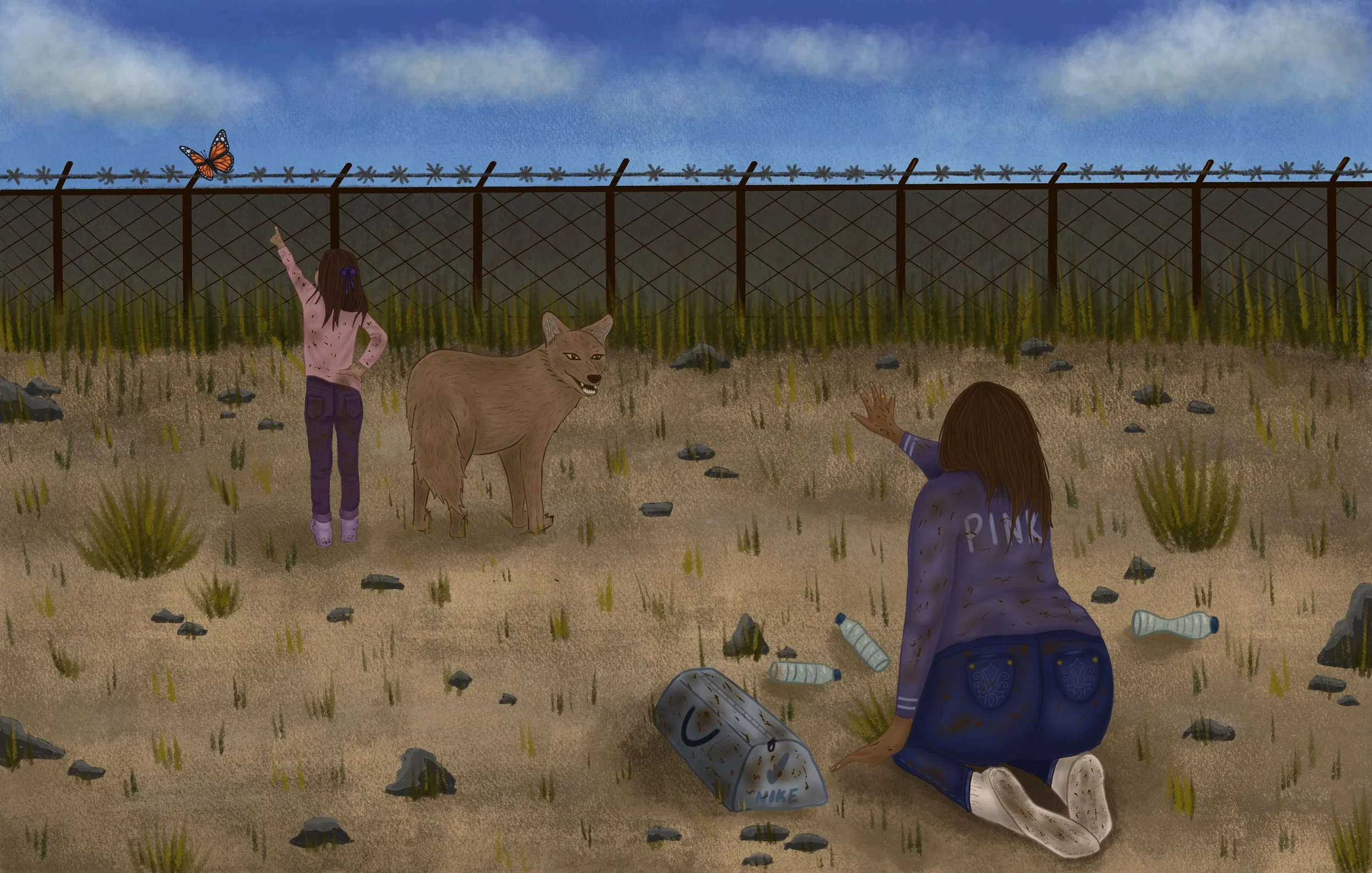 Illustration depicting the struggle immigrant families must go through for a better life